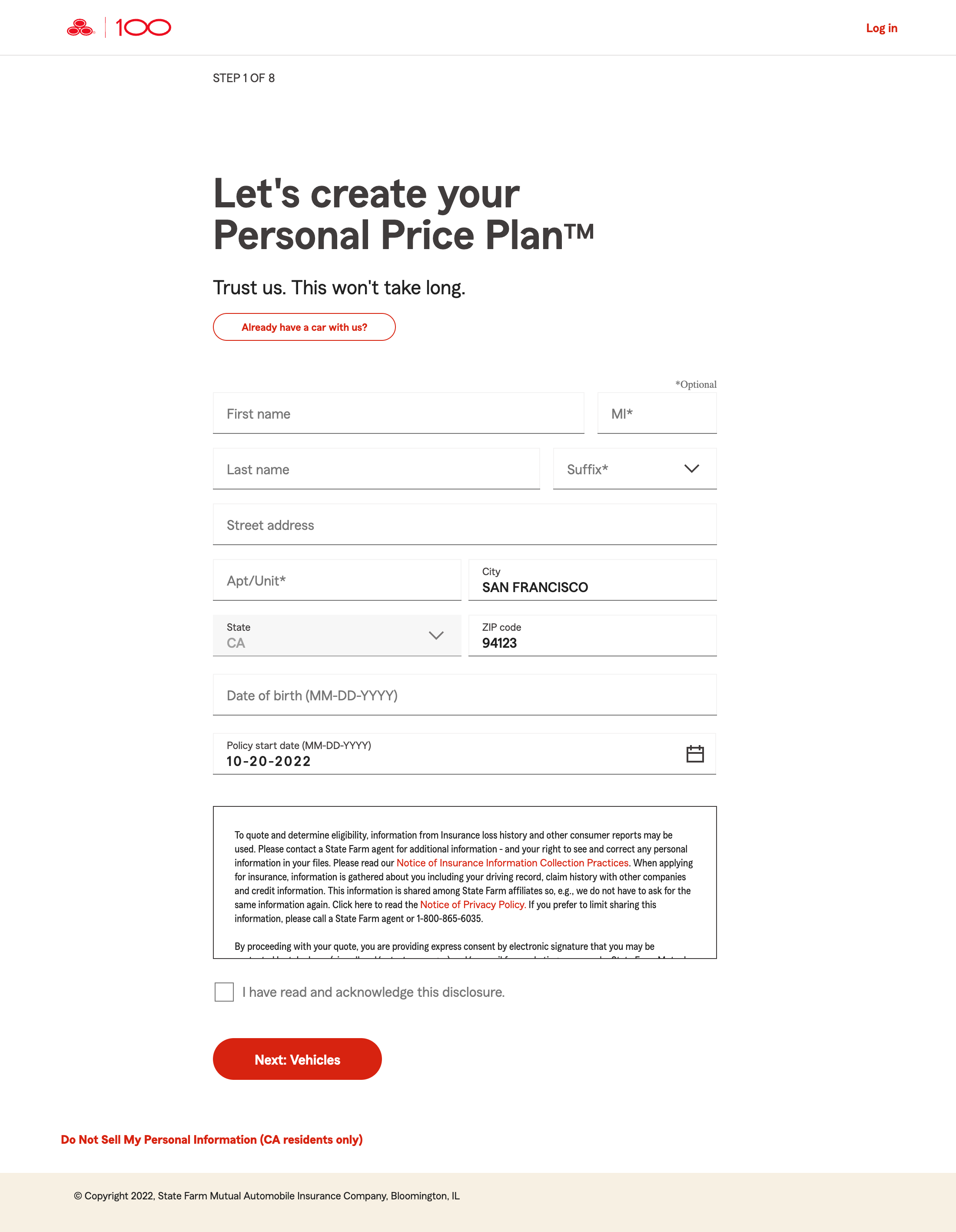 Desktop screenshot of State Farm