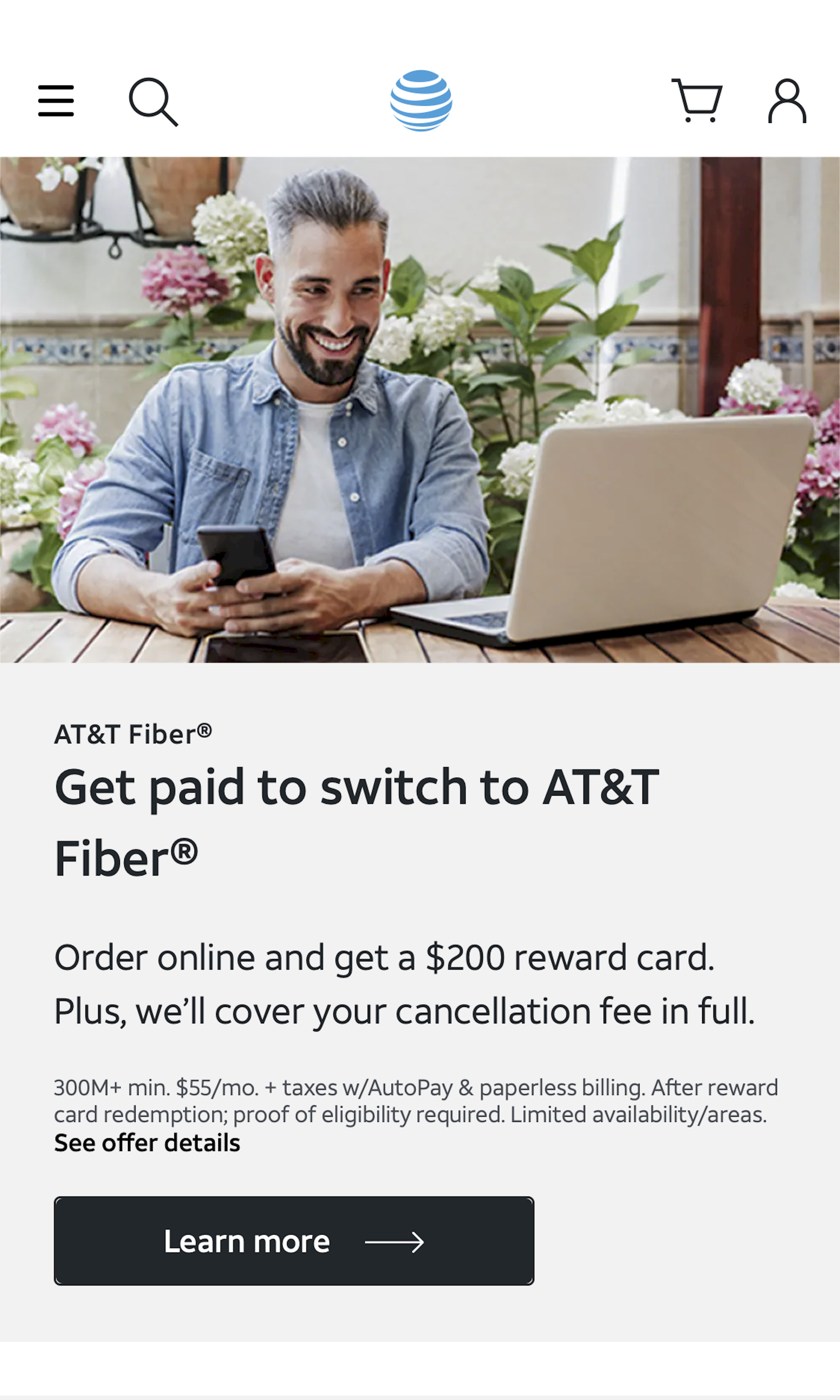 Mobile screenshot of AT&T