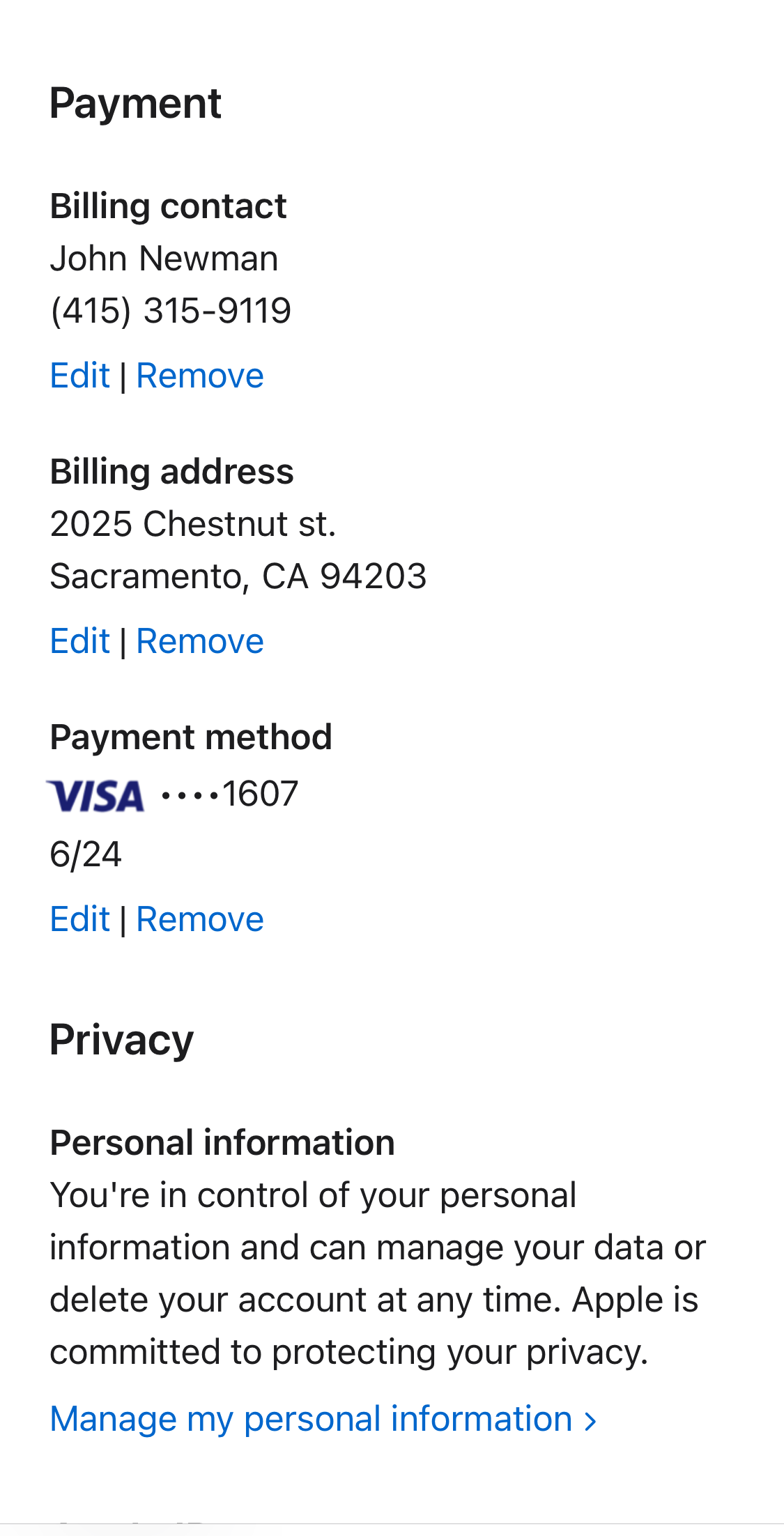 Mobile screenshot of Apple