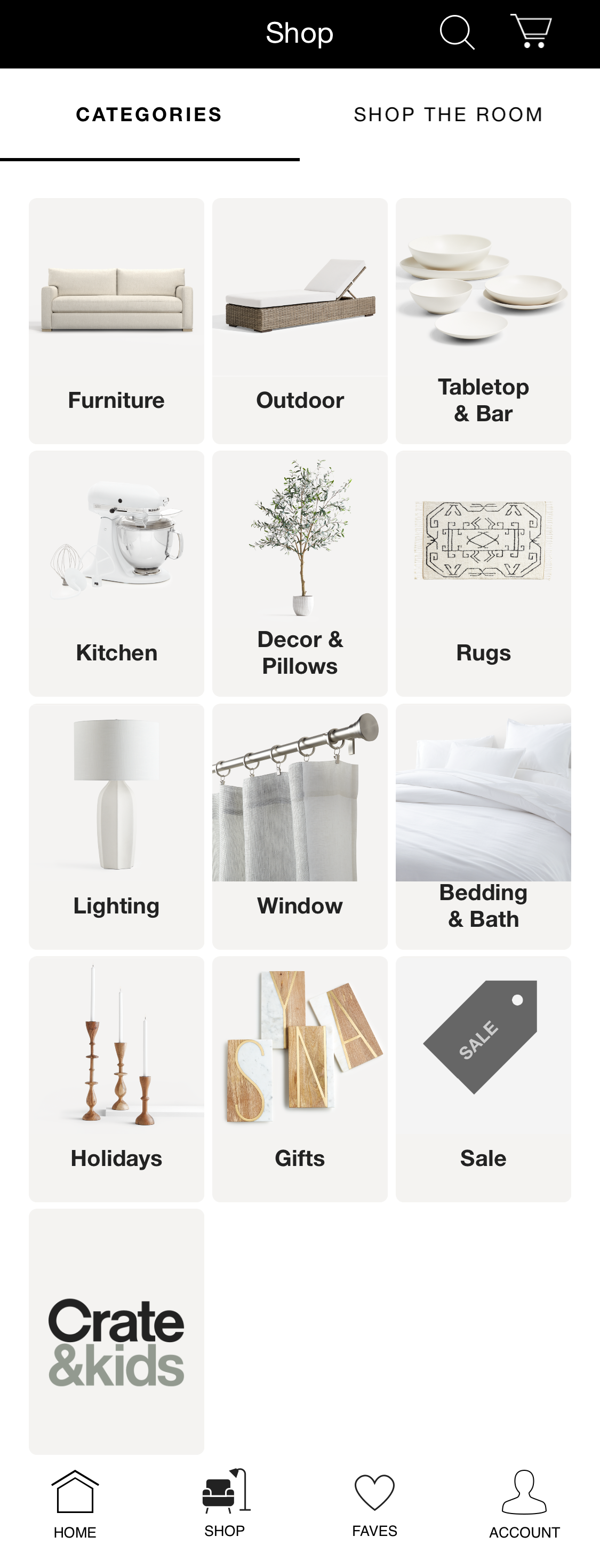Mobile screenshot of Crate & Barrel