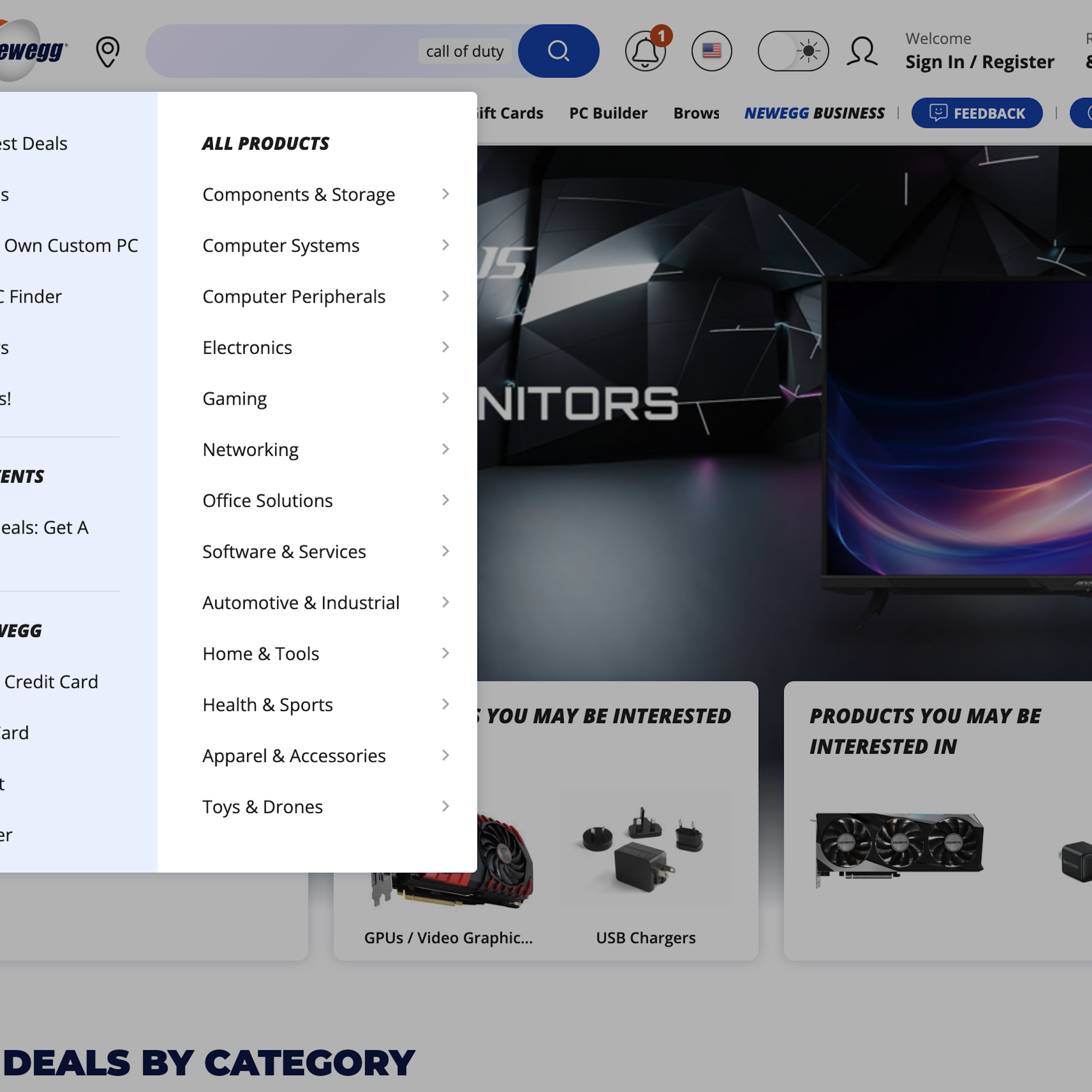 Desktop screenshot of Newegg