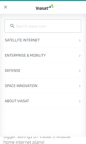 Mobile screenshot of Viasat