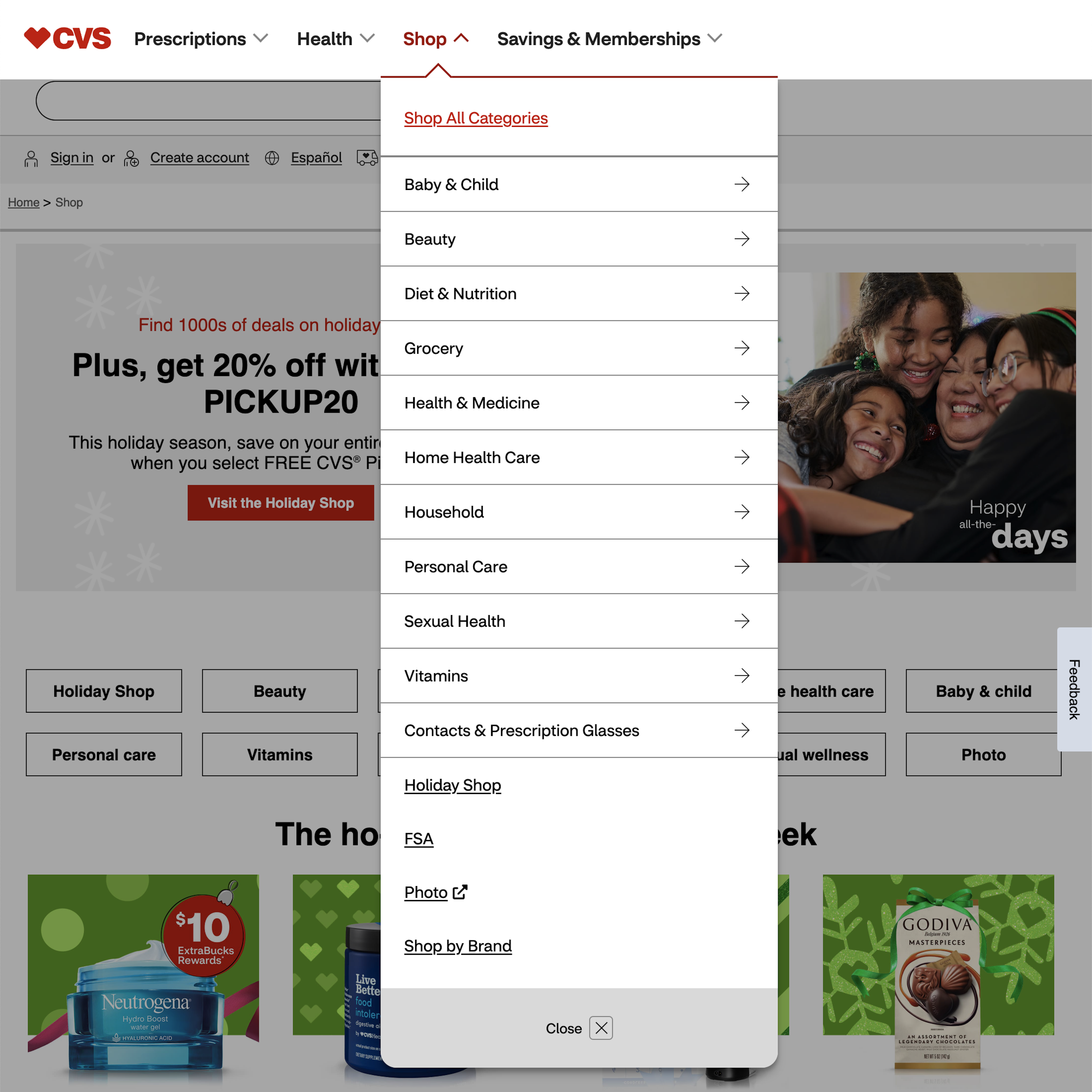Desktop screenshot of CVS