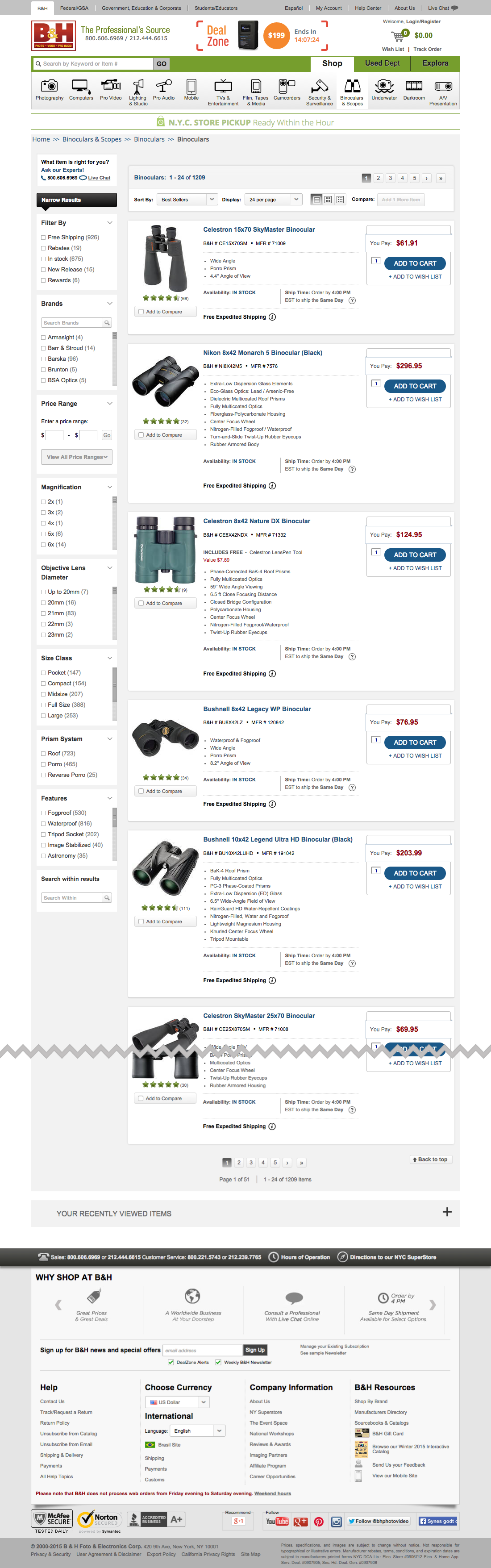 Desktop screenshot of B&H Photo