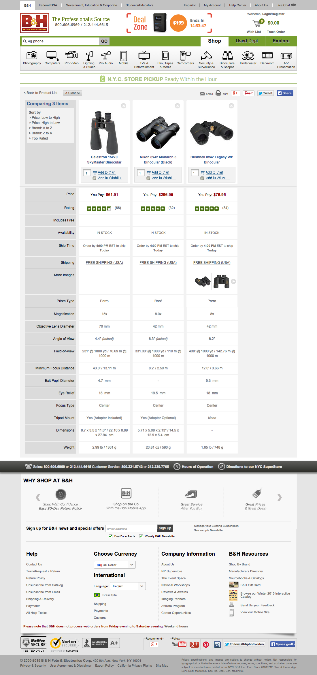 Desktop screenshot of B&H Photo