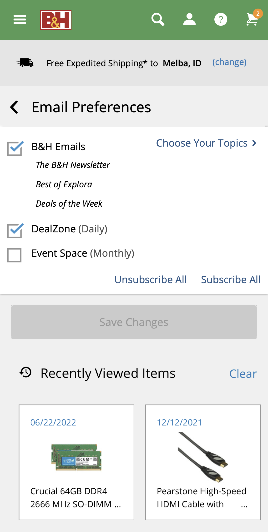 Mobile screenshot of B&amp;H Photo