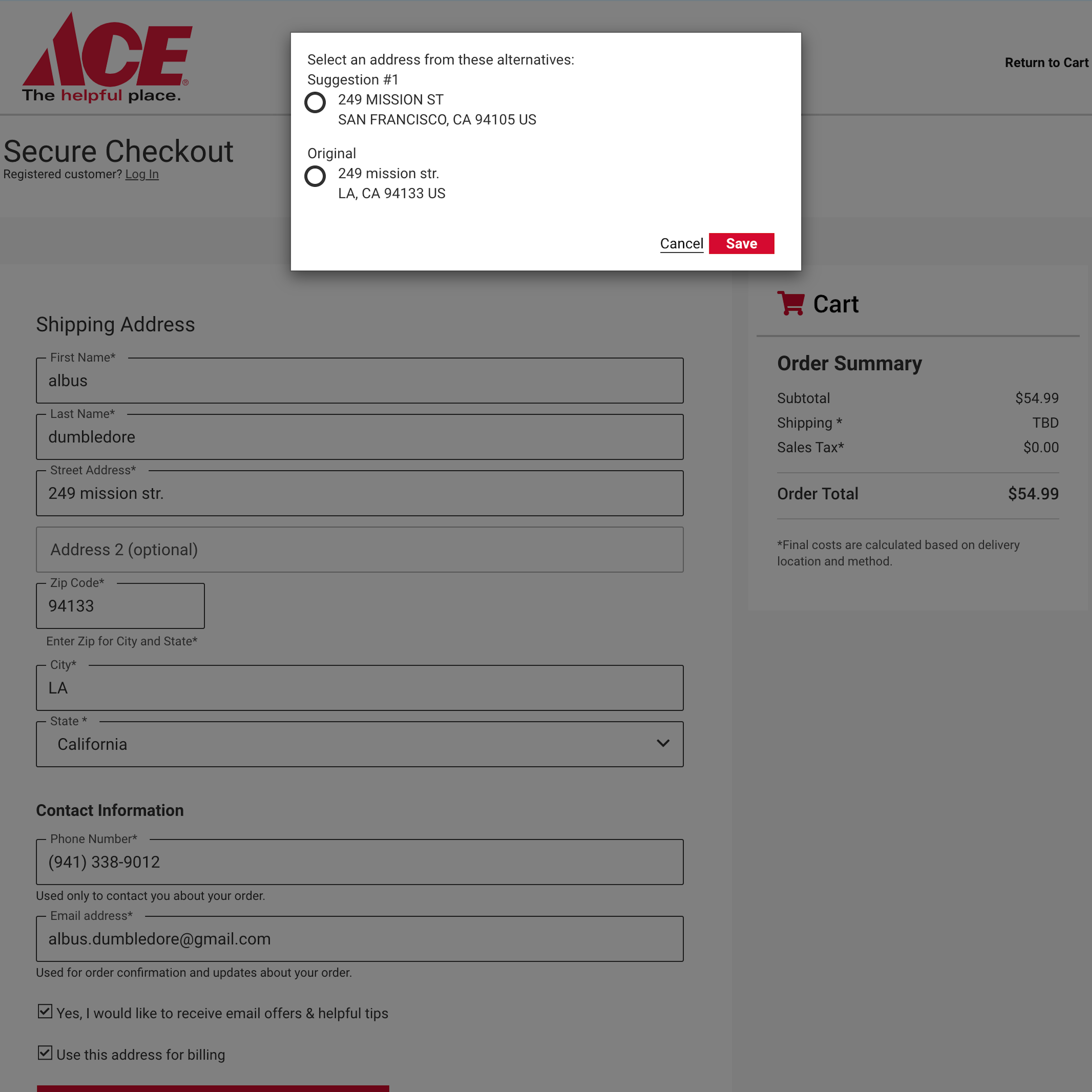 Desktop screenshot of ACE Hardware