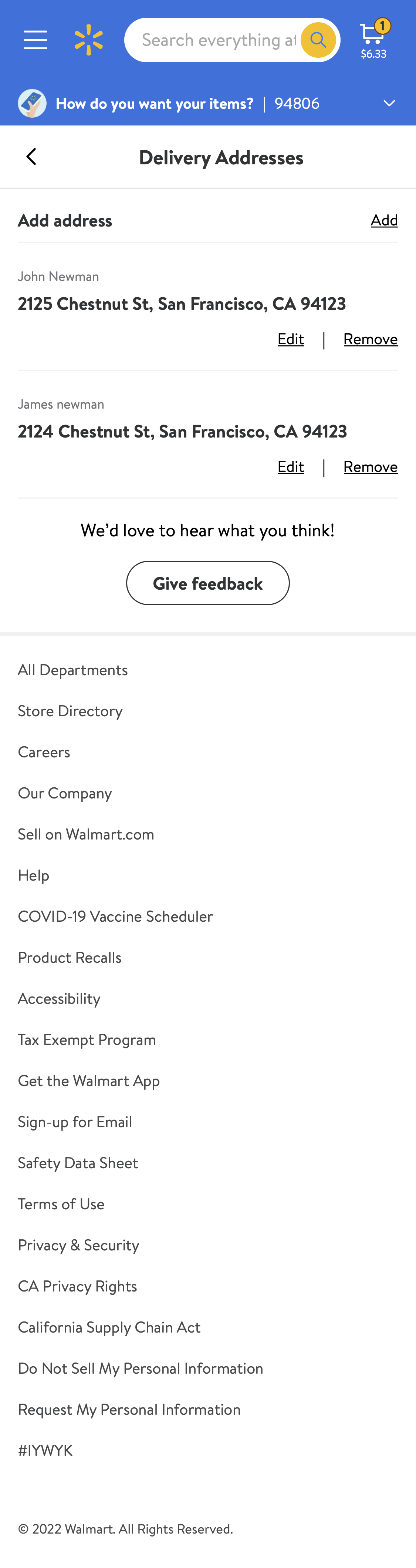 Mobile screenshot of Walmart