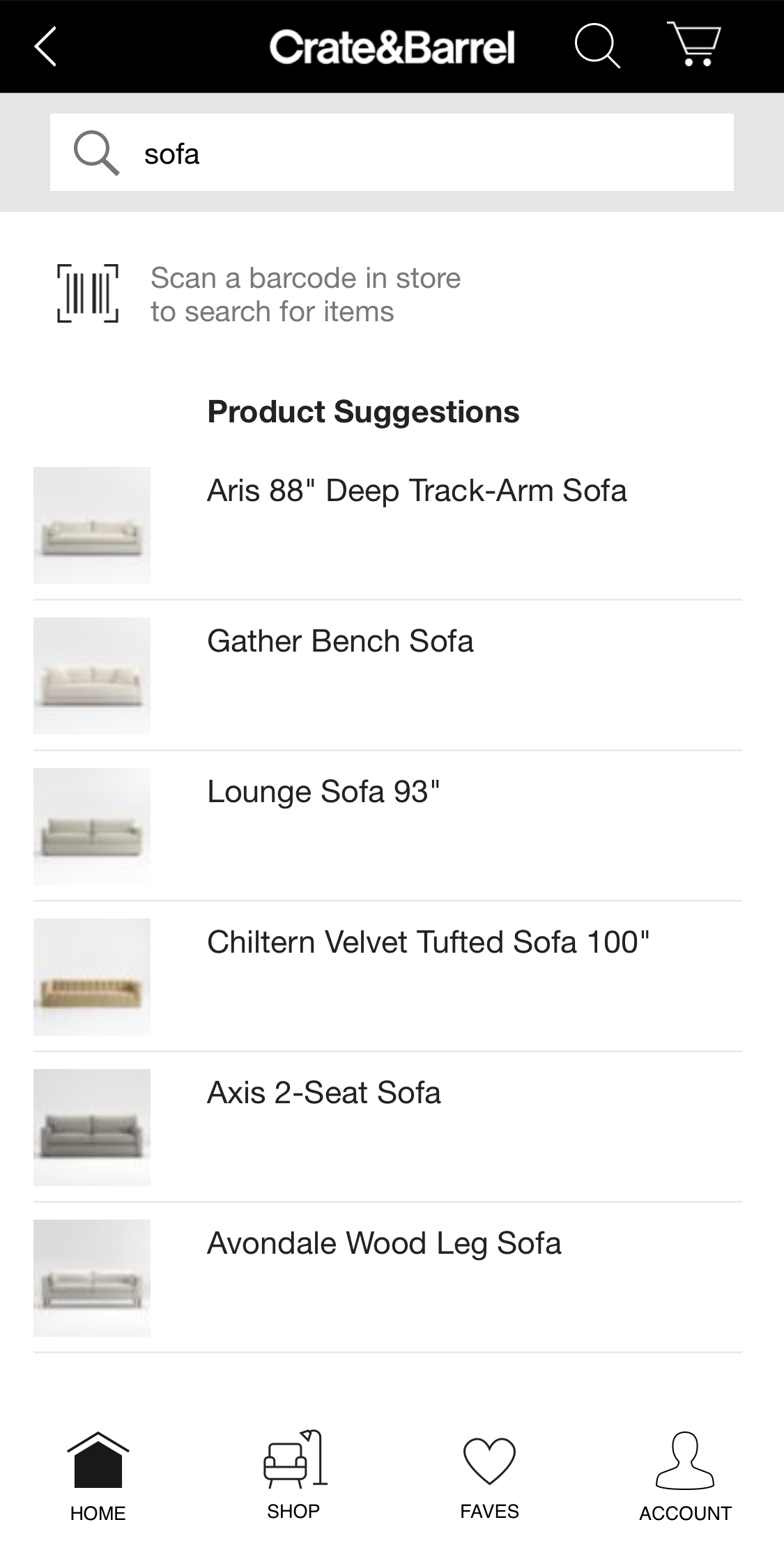 Mobile screenshot of Crate & Barrel