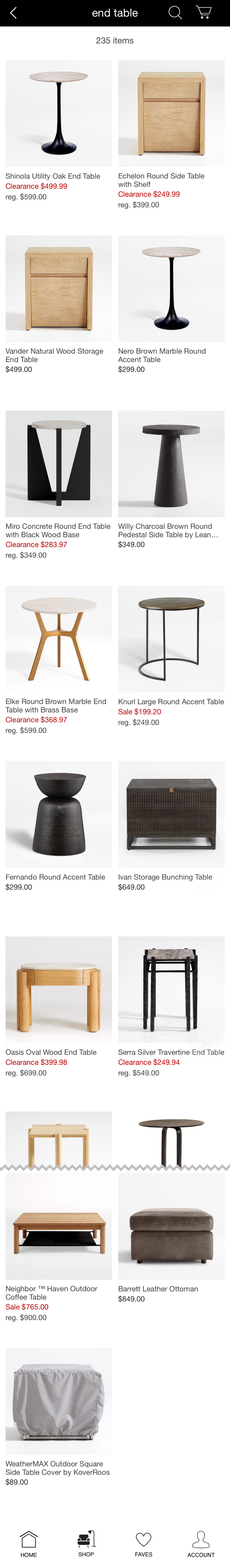 Mobile screenshot of Crate & Barrel