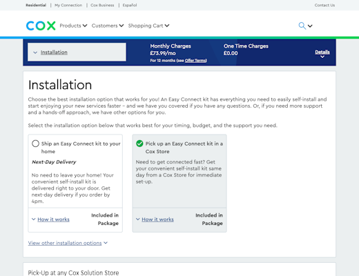 Desktop screenshot of COX