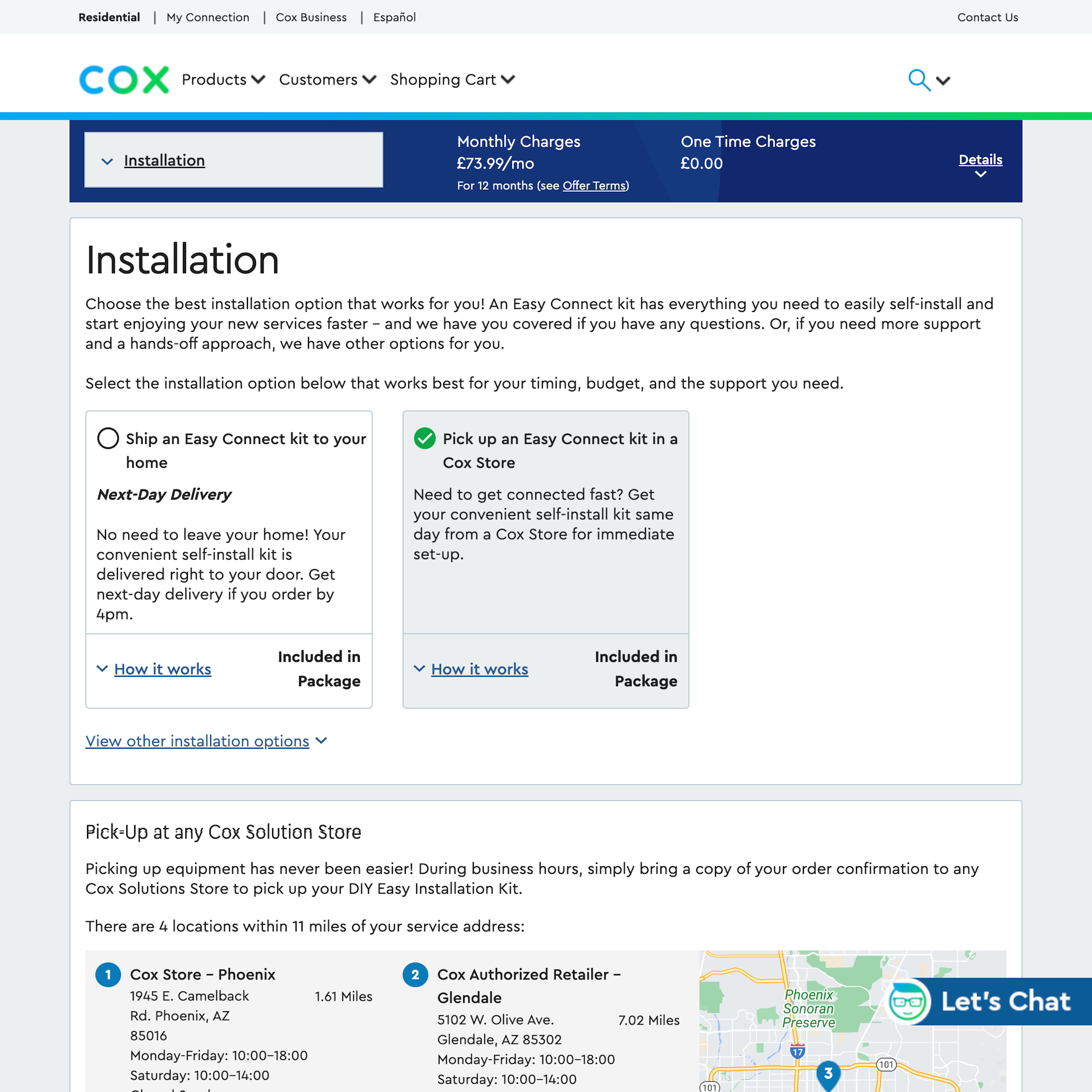 Desktop screenshot of COX