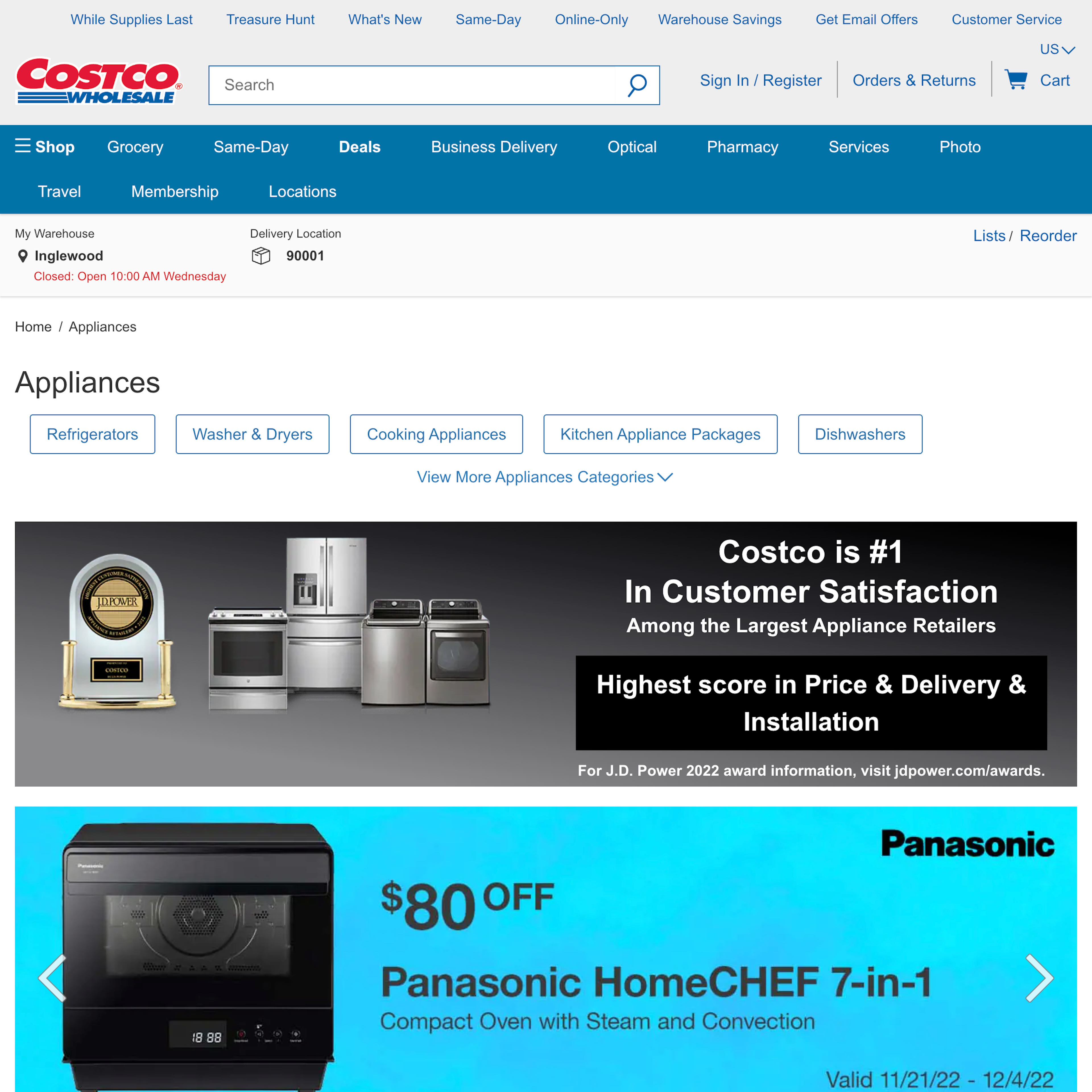 Desktop screenshot of Costco