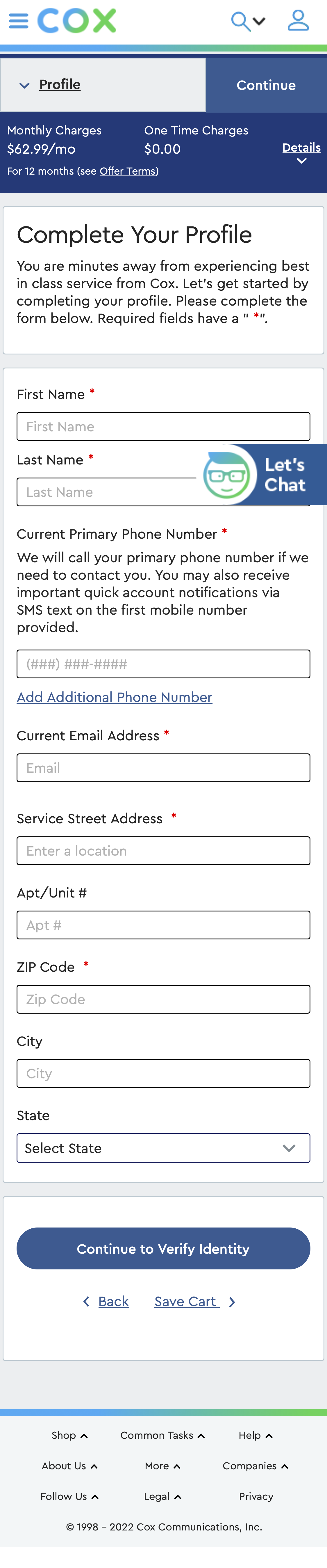 Mobile screenshot of COX