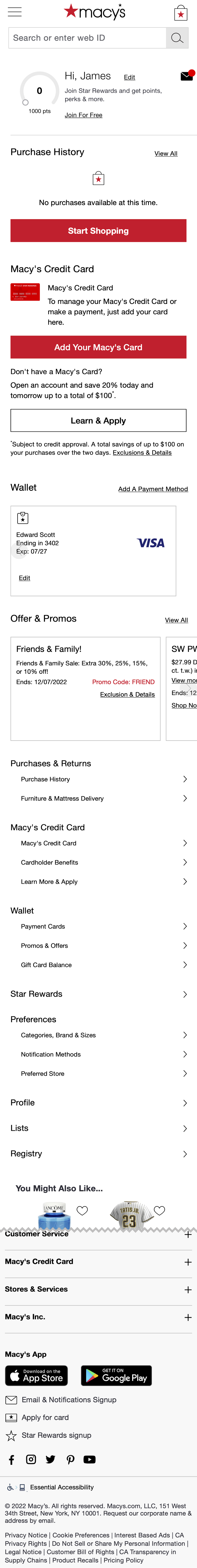Mobile screenshot of Macy’s