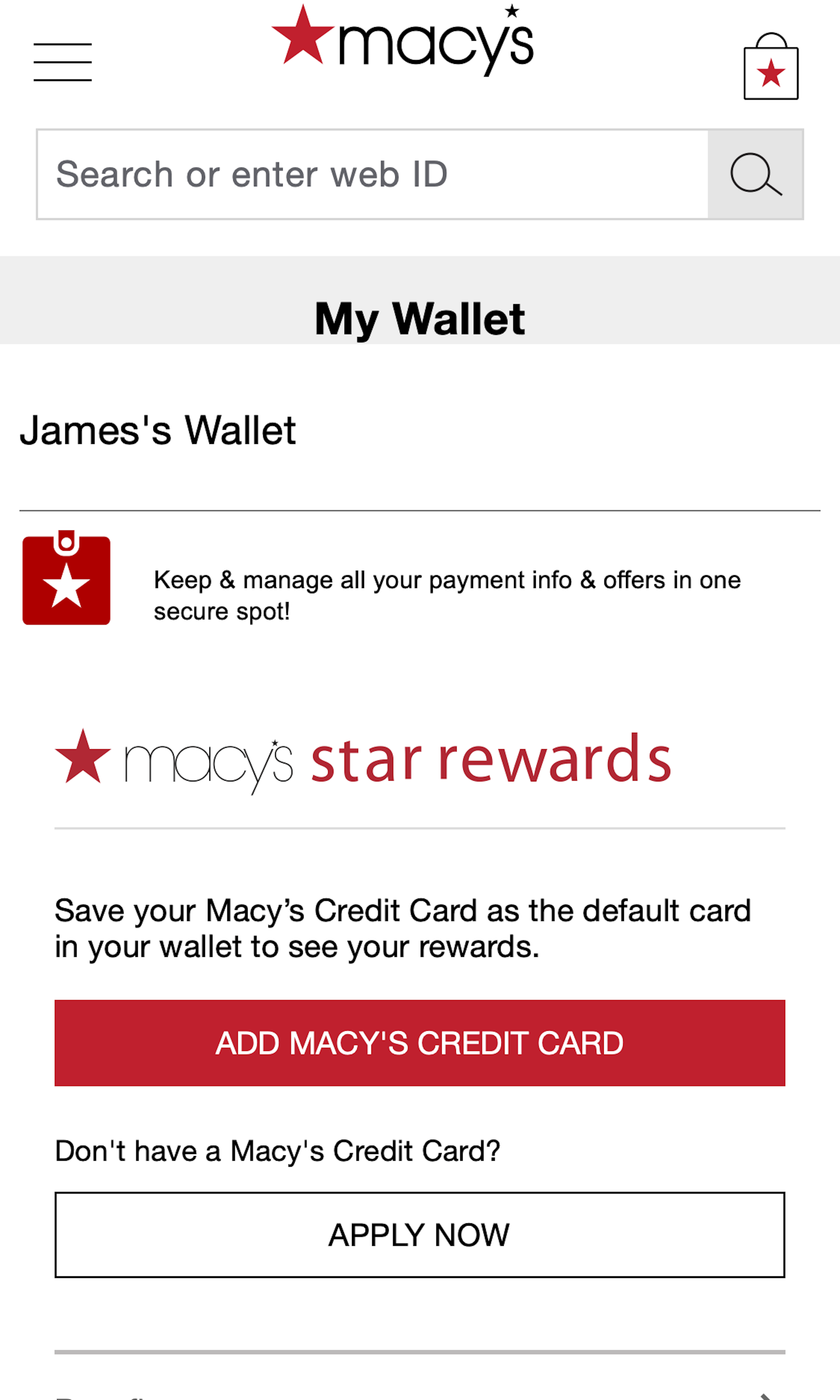 Mobile screenshot of Macy’s