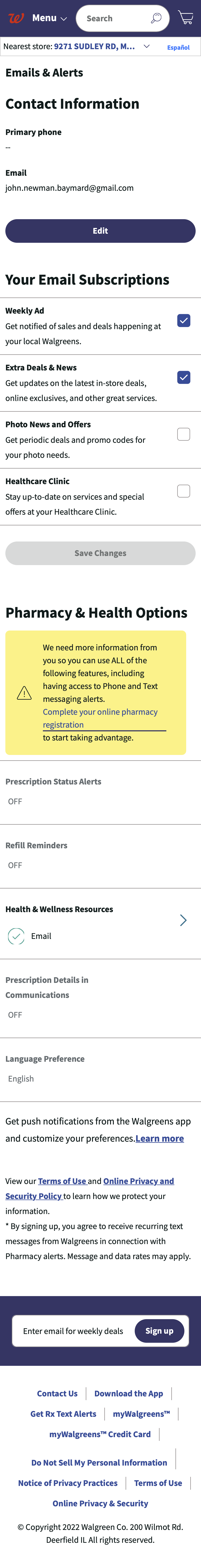 Walgreens’ Mobile Newsletter Management 154 of 340 Newsletter