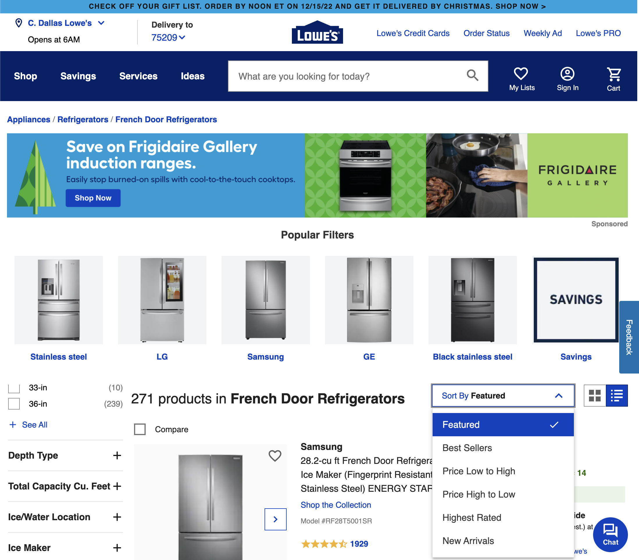 Desktop screenshot of Lowe’s