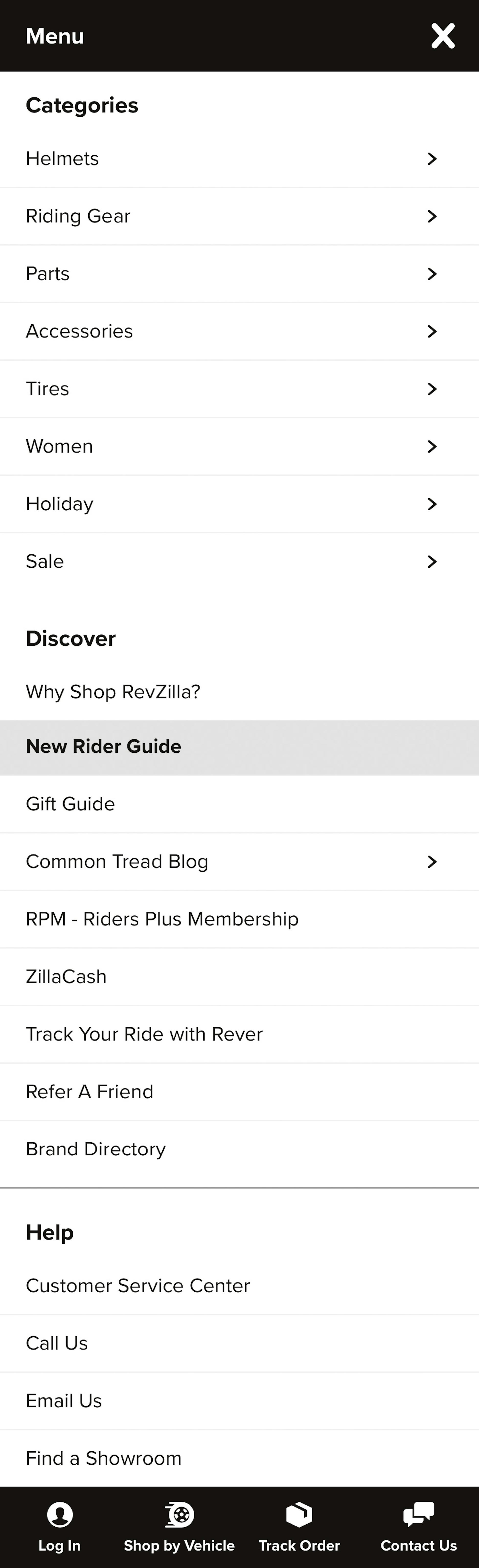 Mobile screenshot of RevZilla