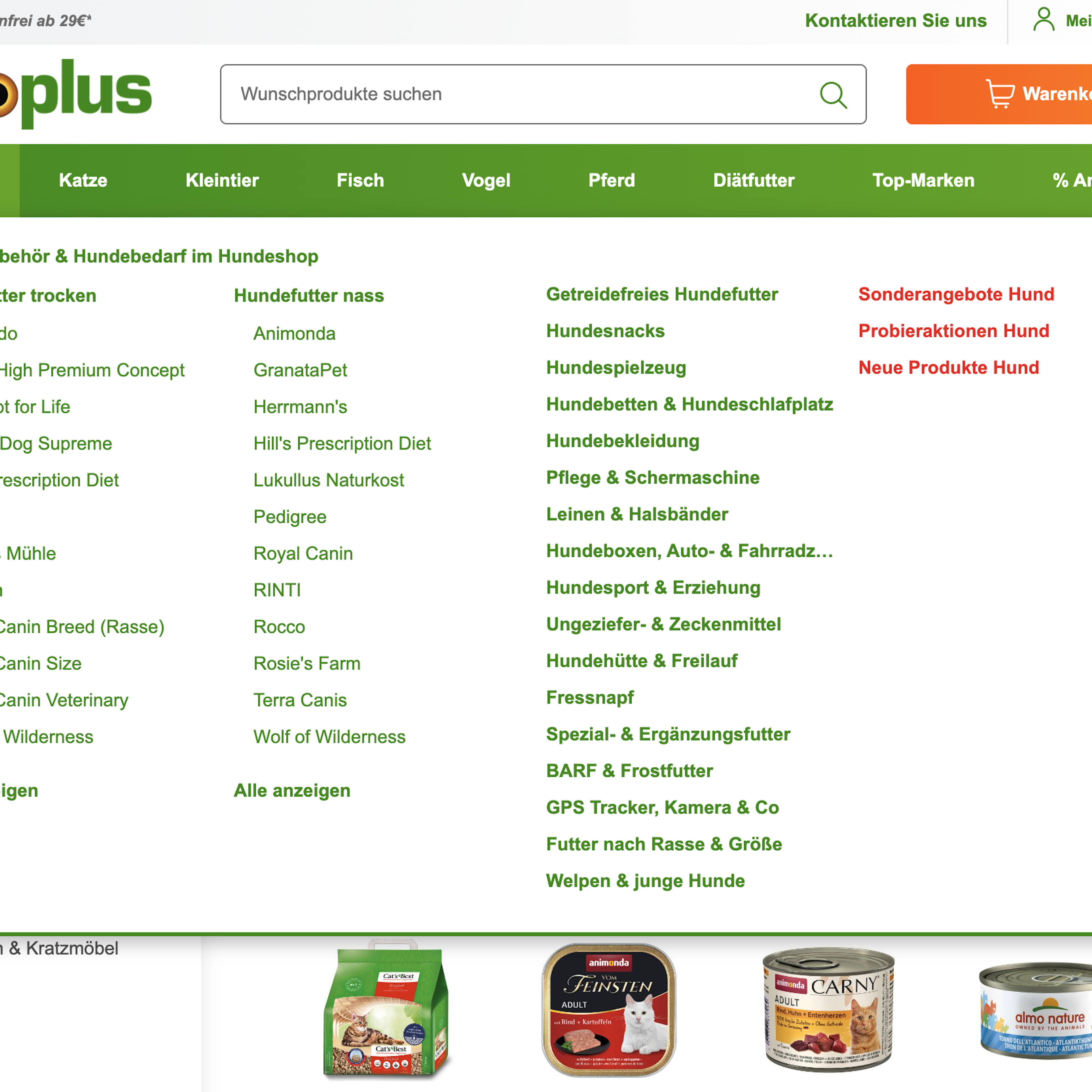 Desktop screenshot of Zooplus