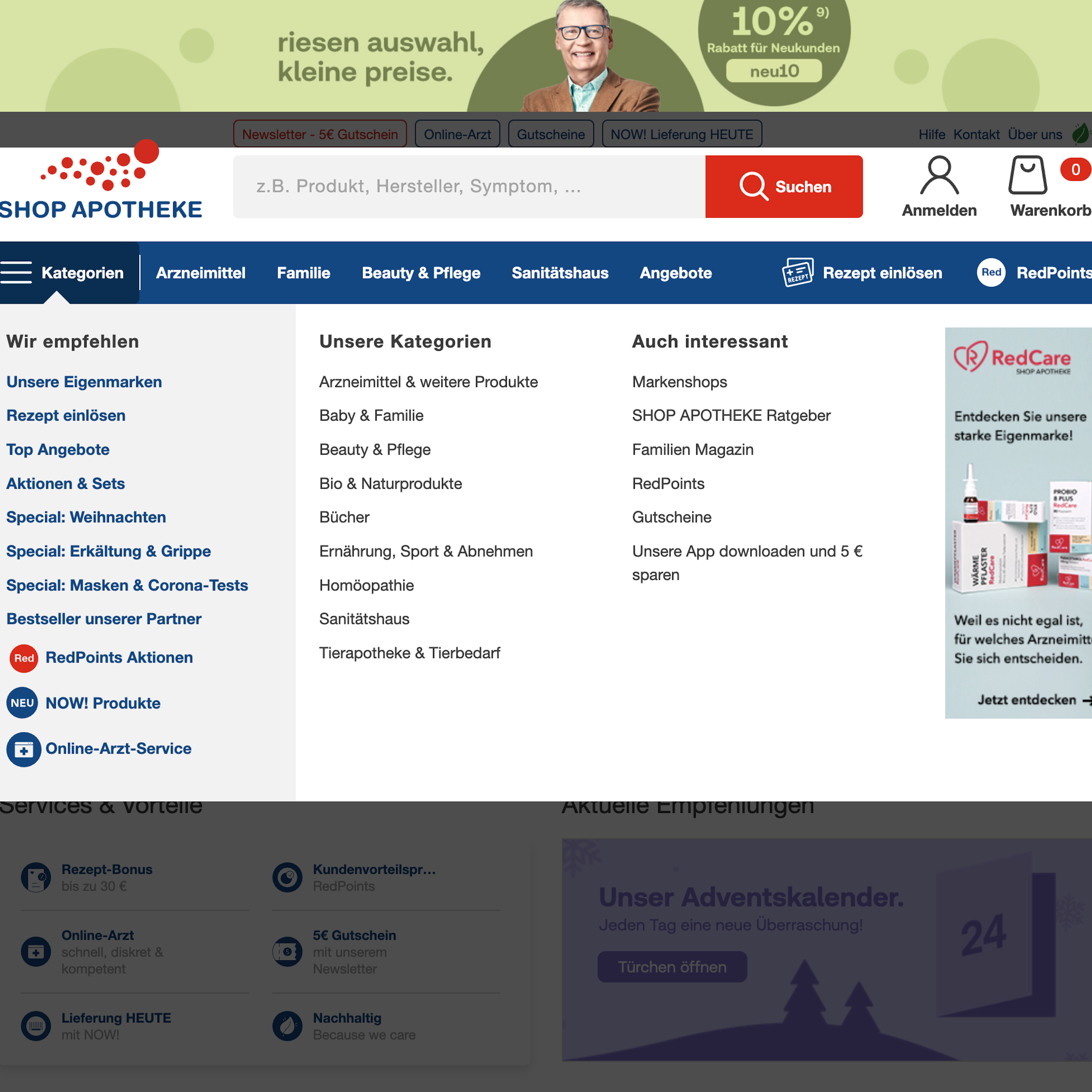 Desktop screenshot of Shop Apotheke
