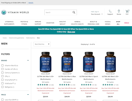 Desktop screenshot of Vitamin World