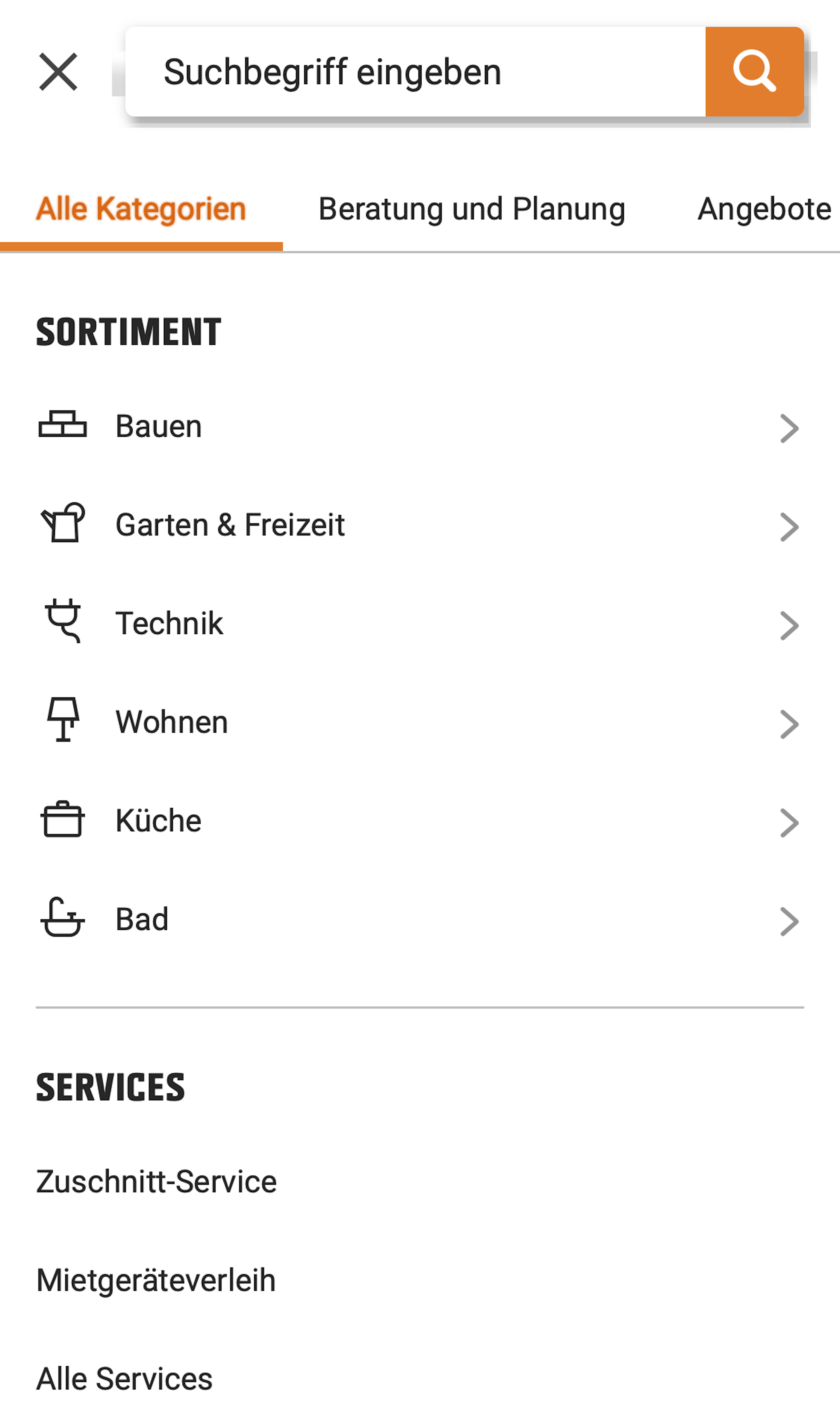 Mobile screenshot of OBI