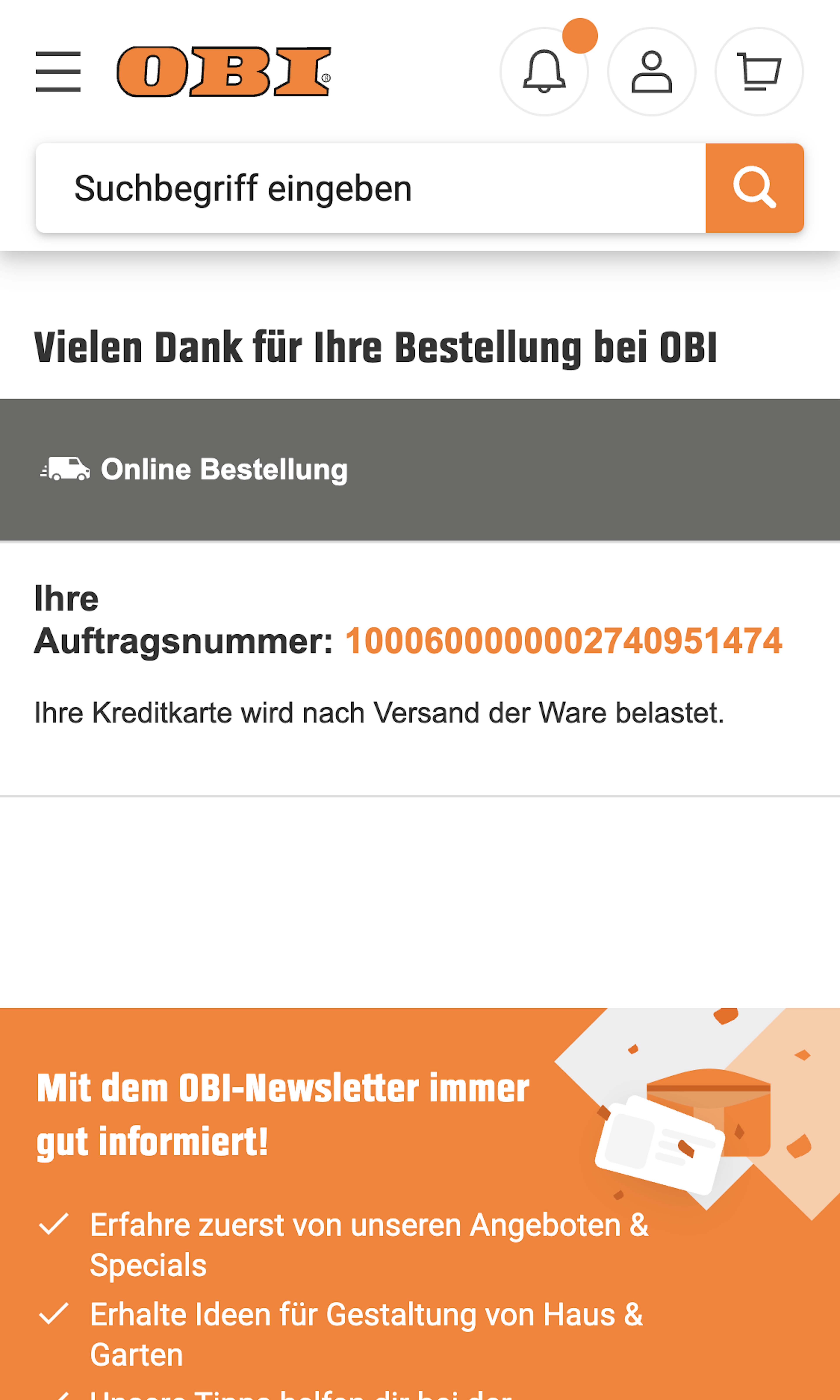 Mobile screenshot of OBI