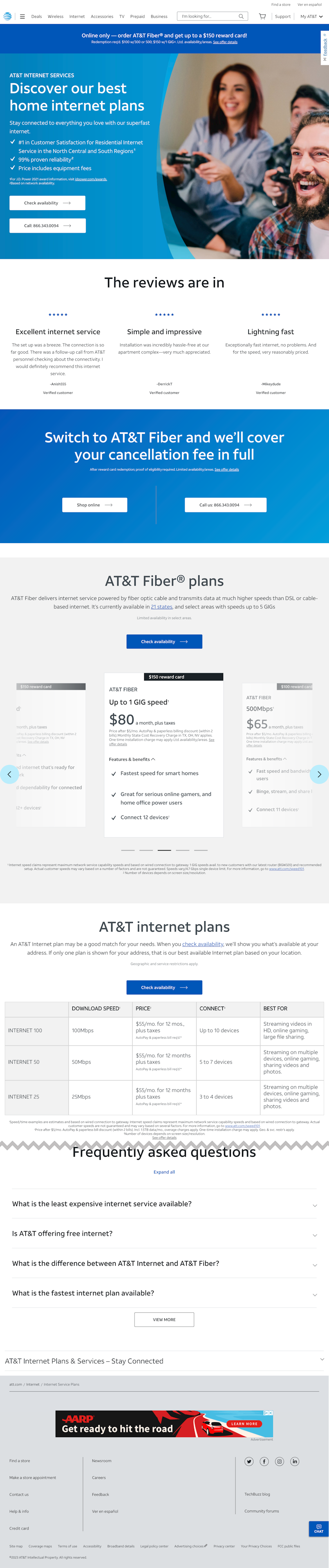 Desktop screenshot of AT&T