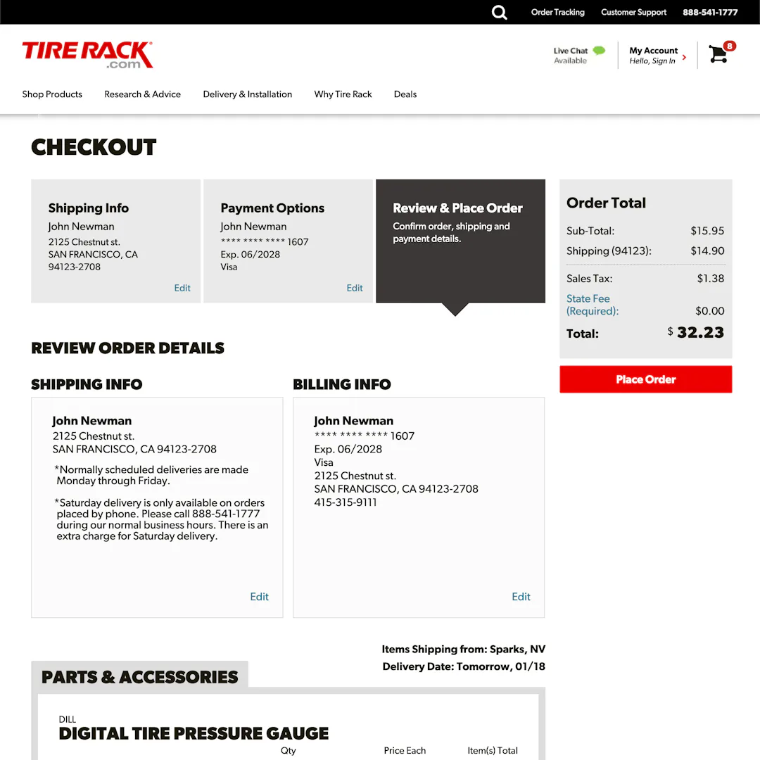 TireRack.com’s E-Commerce UX Case Study – Baymard Institute