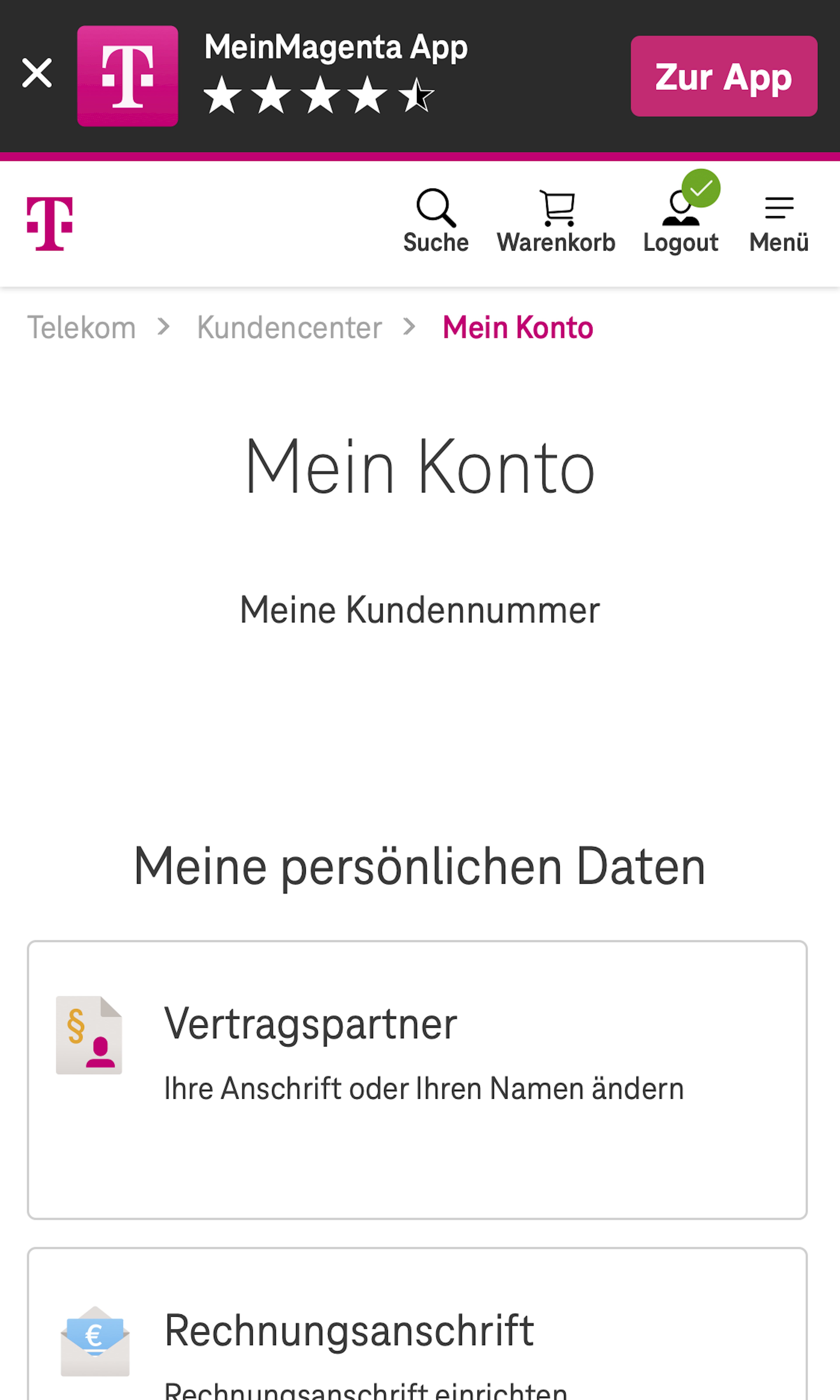 Mobile screenshot of Telekom