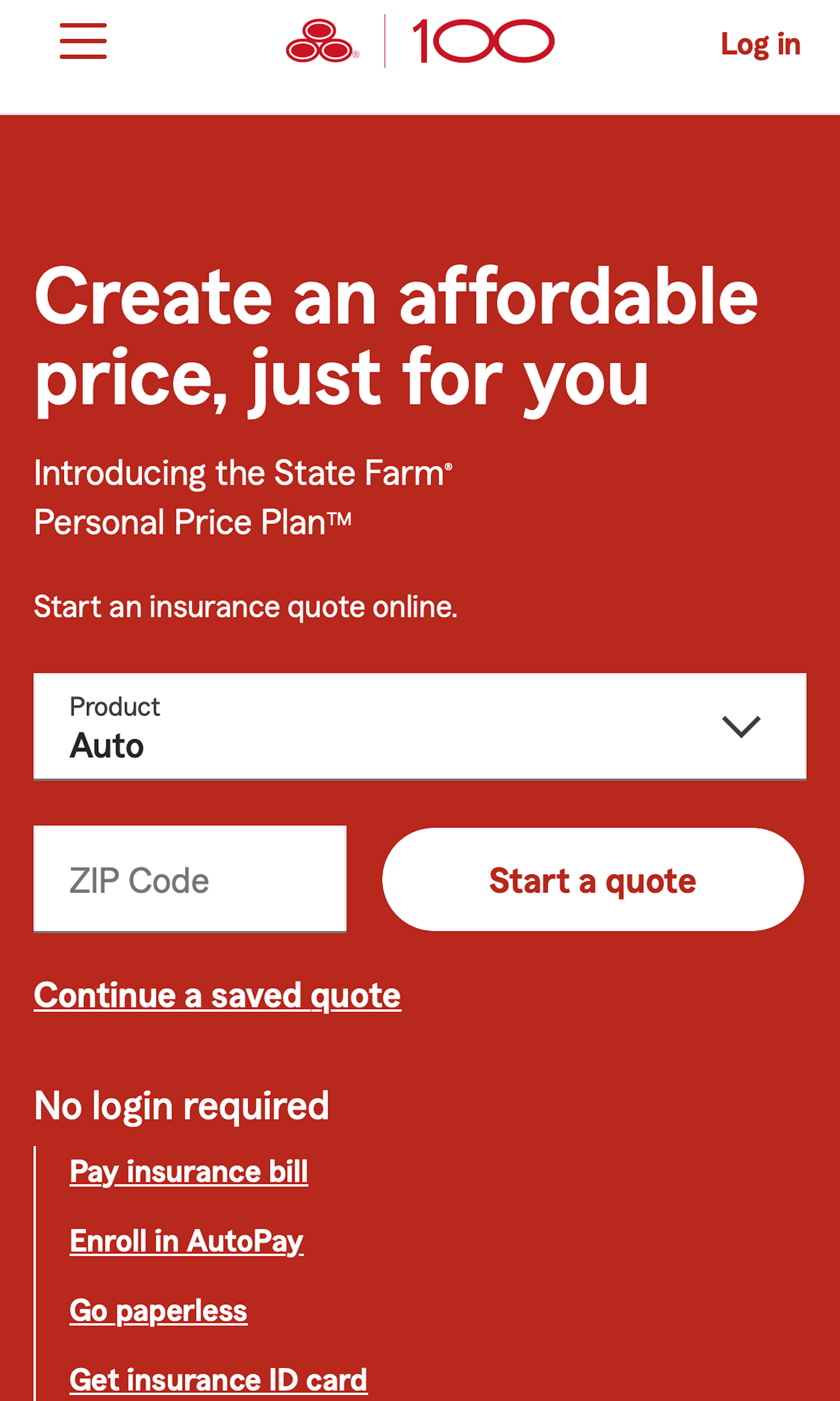 Mobile screenshot of State Farm