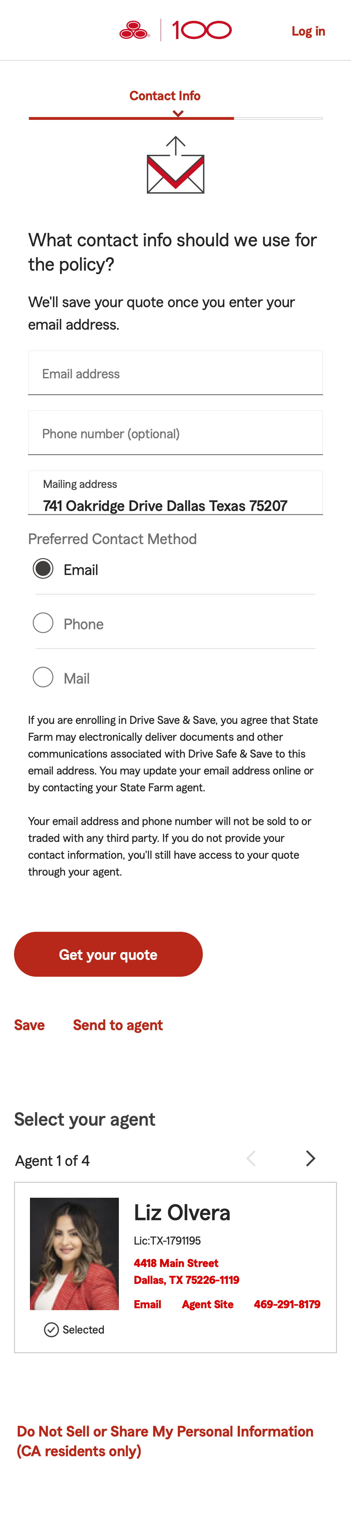 Mobile screenshot of State Farm