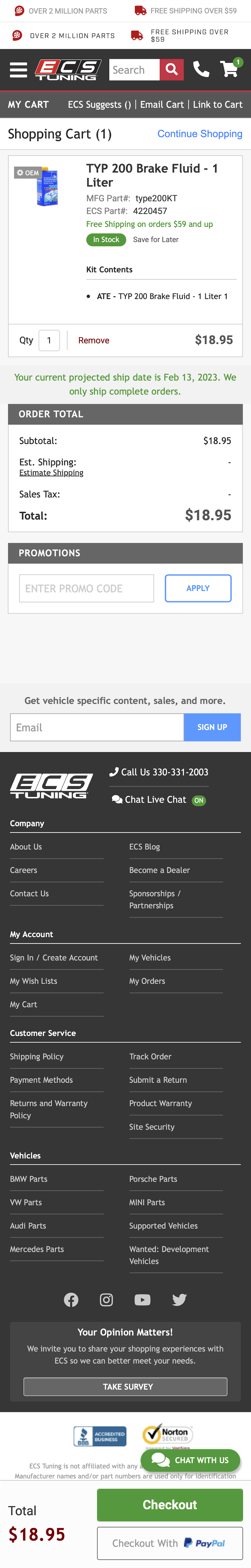 Mobile screenshot of ECS Tuning