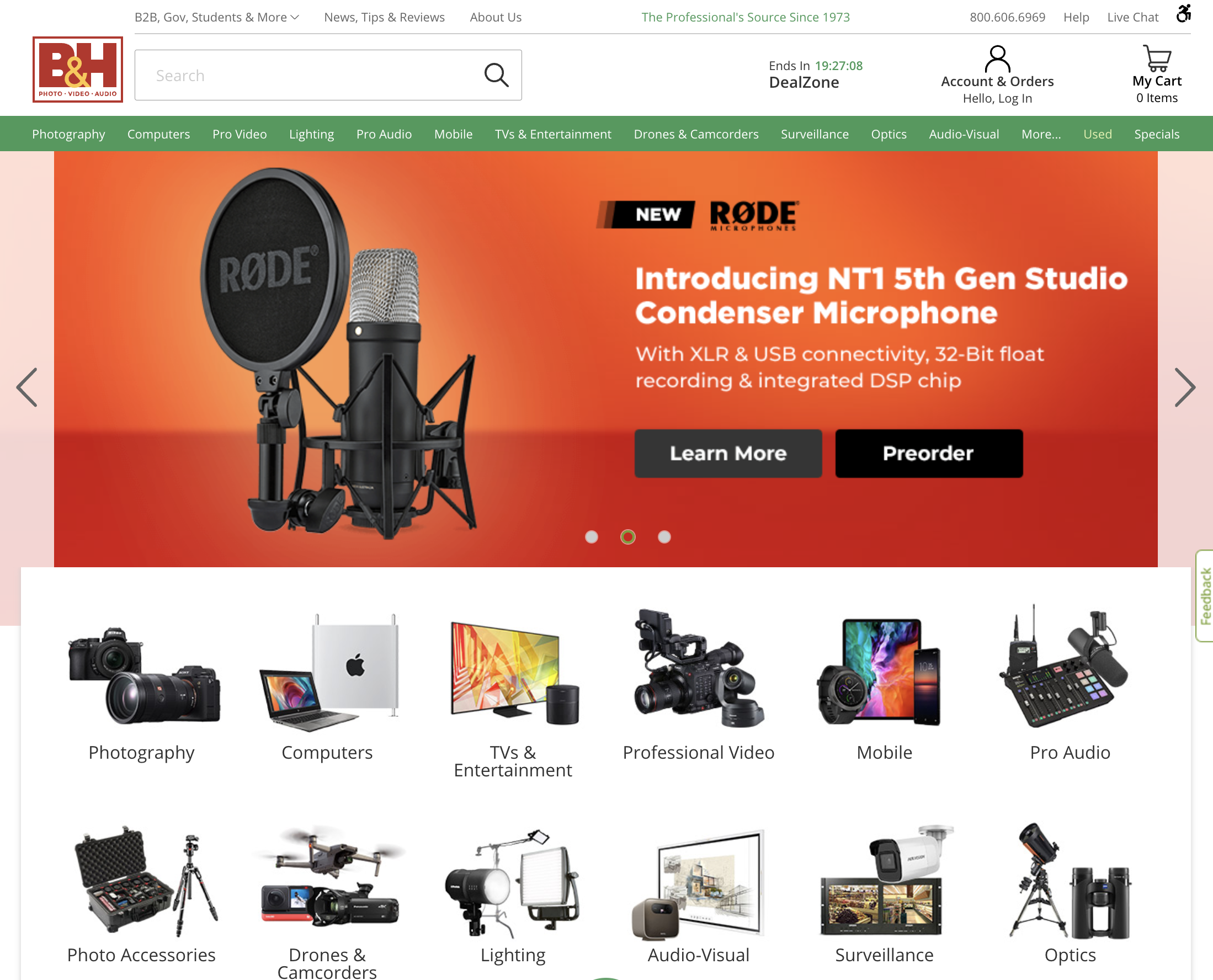 Desktop screenshot of B&H Photo