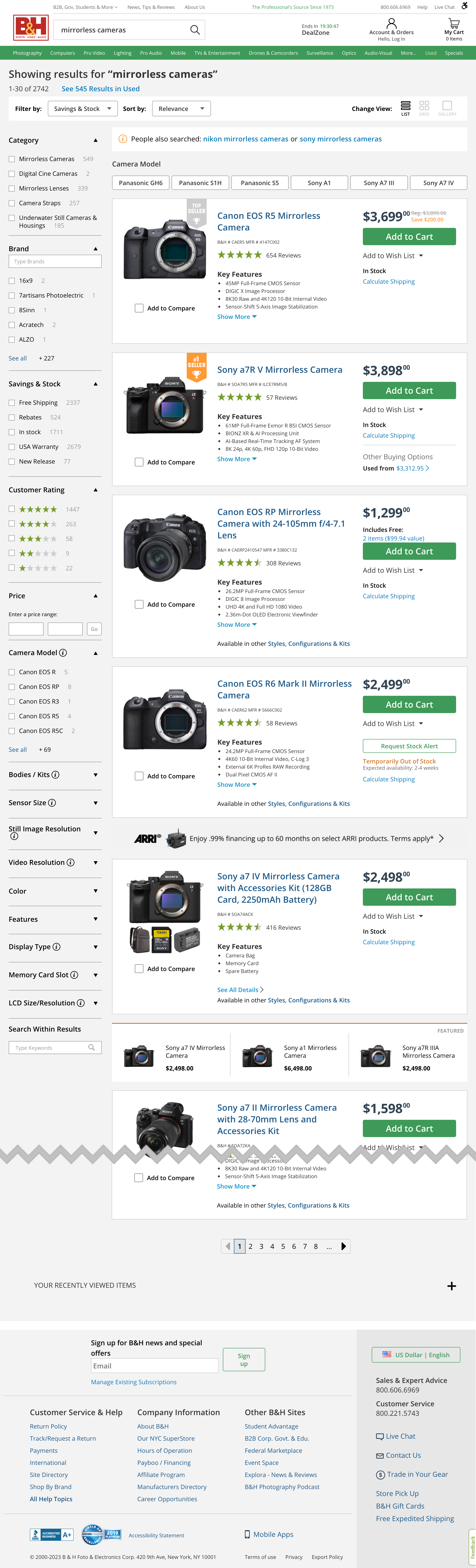 Desktop screenshot of B&H Photo