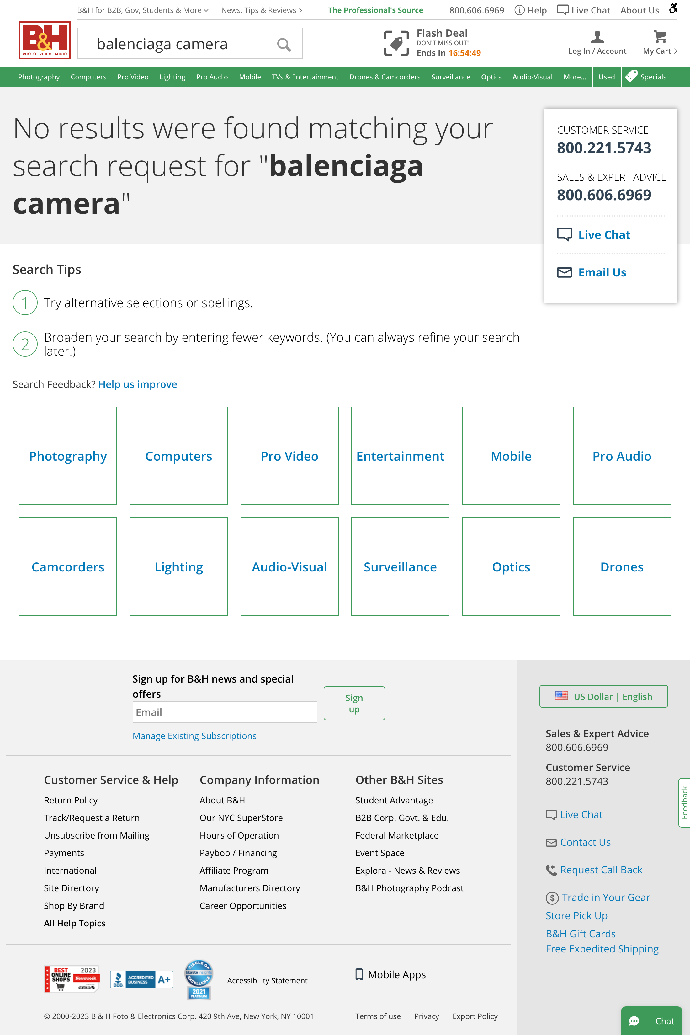Desktop screenshot of B&H Photo