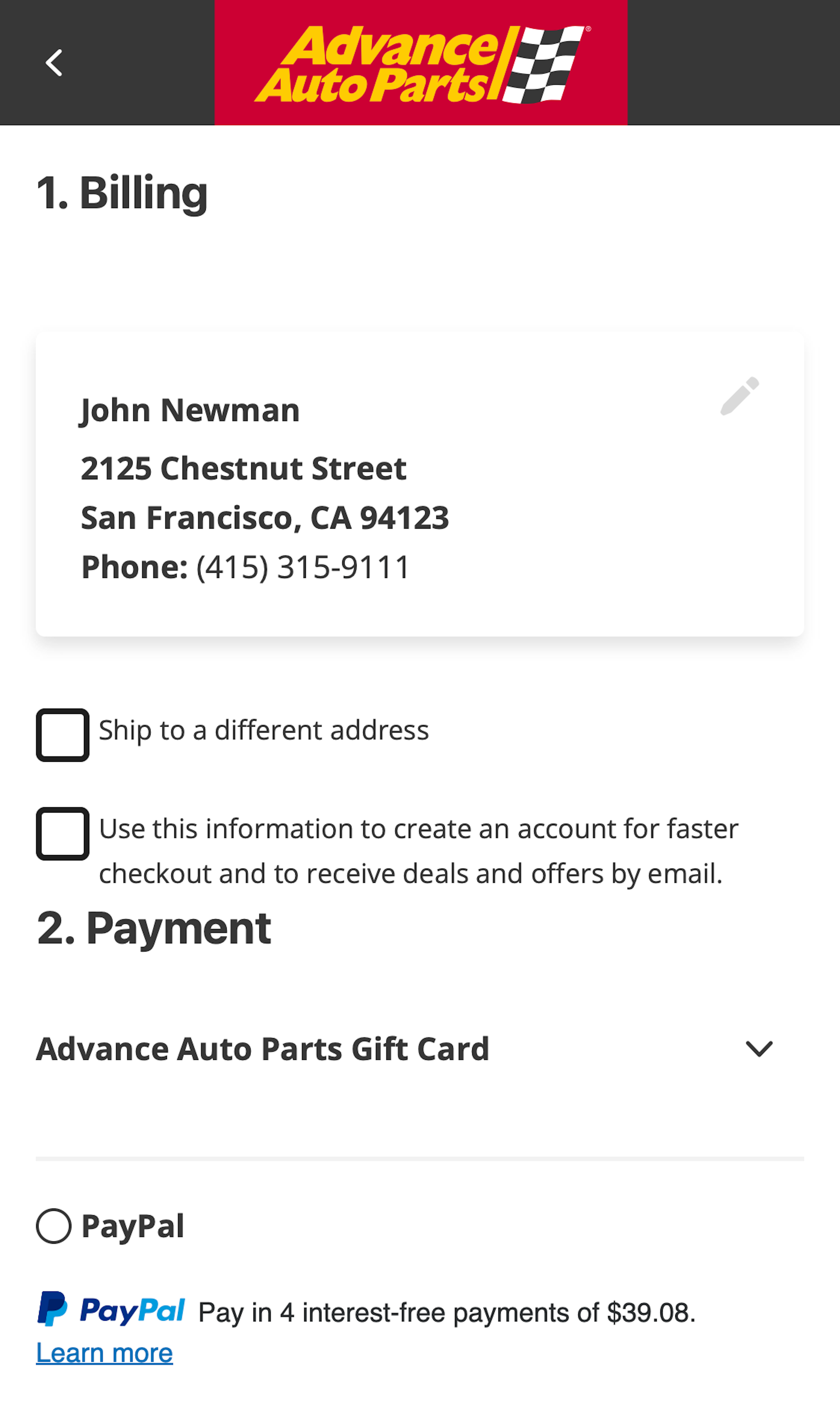Mobile screenshot of Advance Auto Parts
