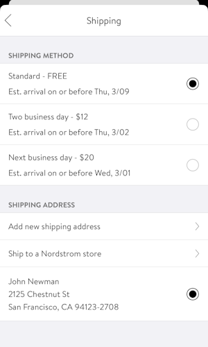 Mobile screenshot of Nordstrom