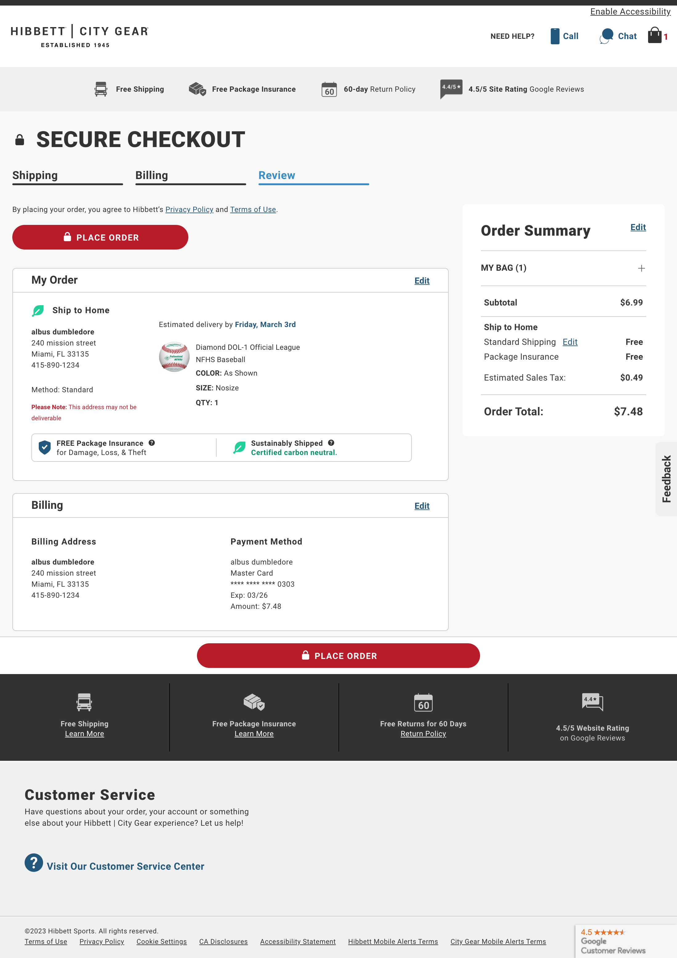 Hibbett’s Review Order 86 of 591 Review Order Examples Baymard
