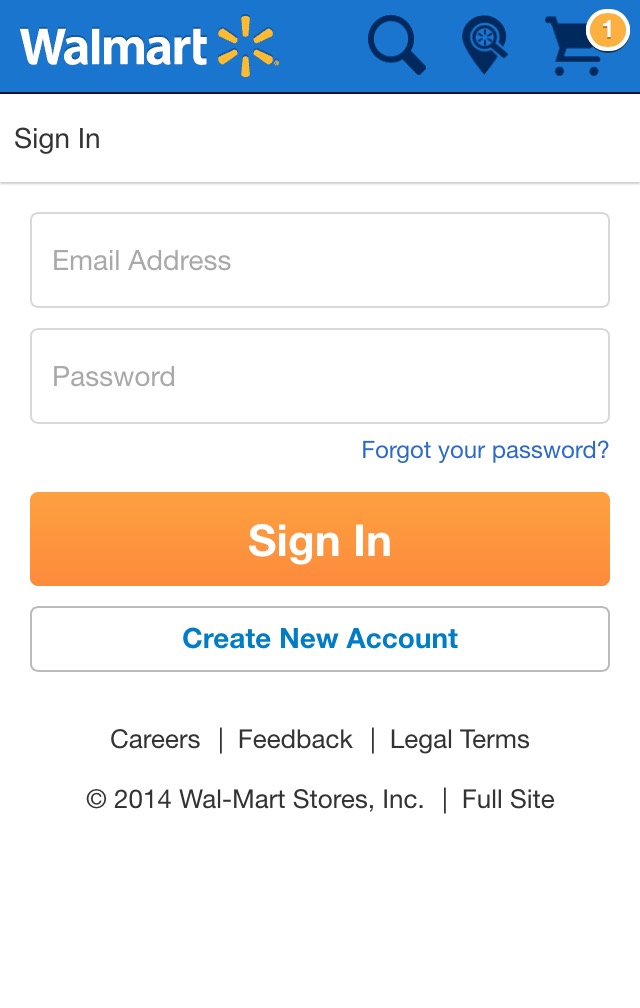 Mobile screenshot of Walmart
