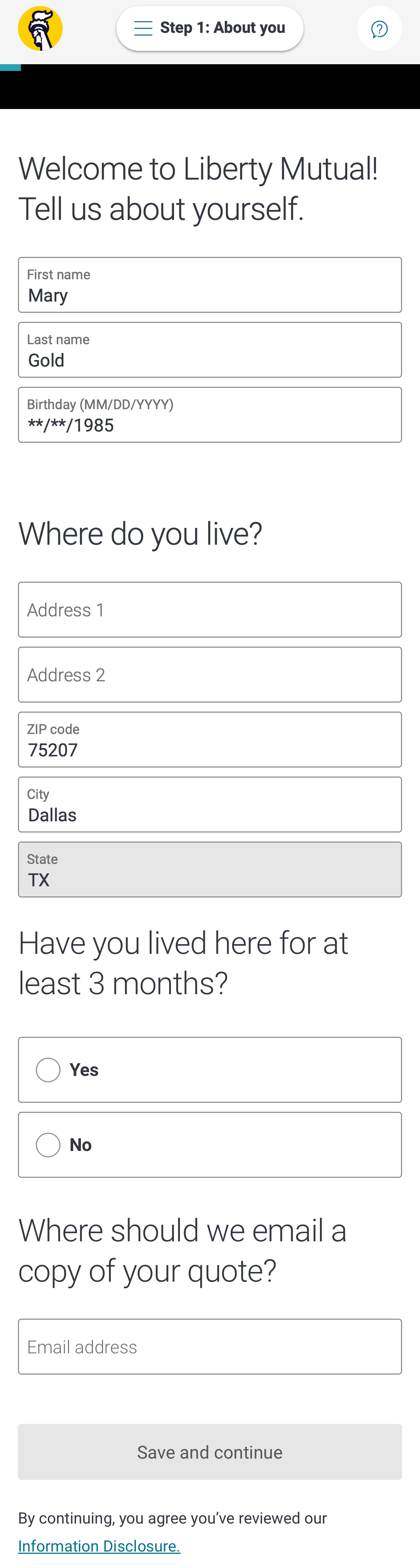 Mobile screenshot of Liberty Mutual