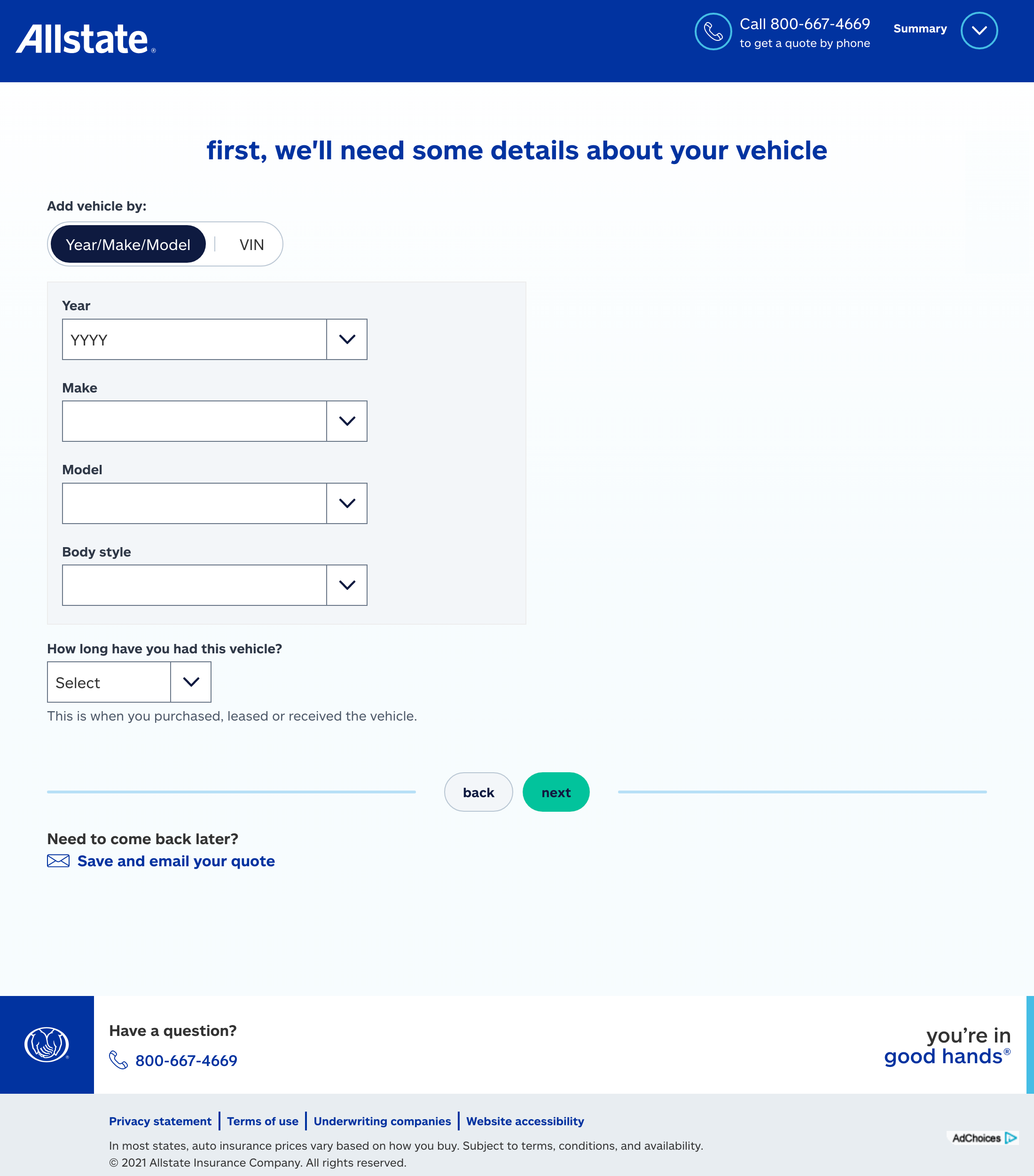 Desktop screenshot of Allstate