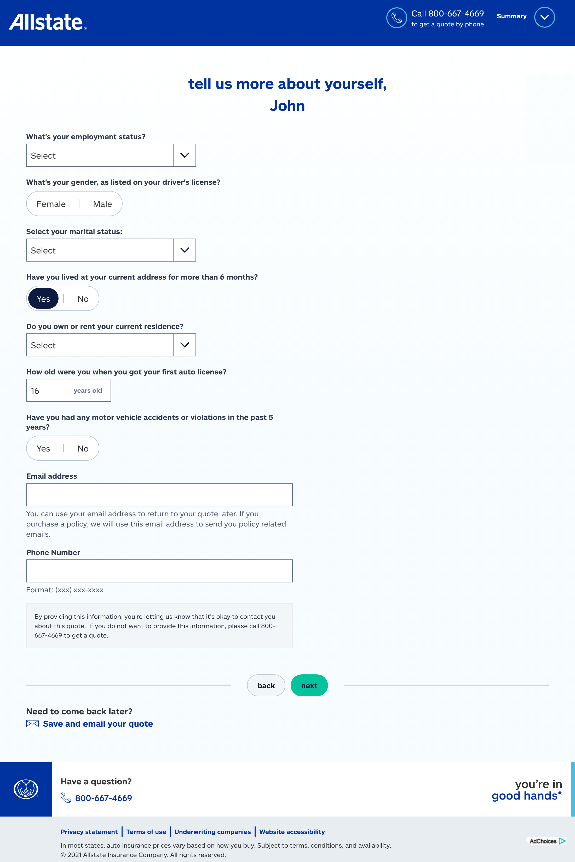 Desktop screenshot of Allstate