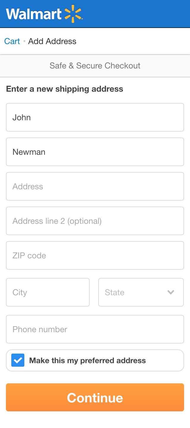 Mobile screenshot of Walmart