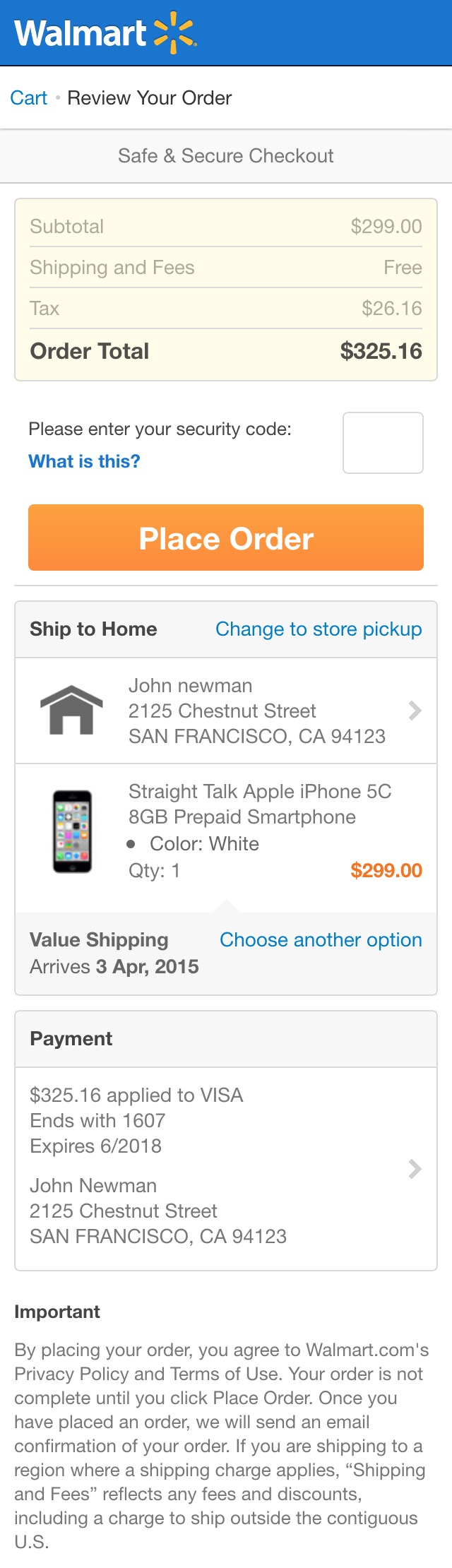 Mobile screenshot of Walmart