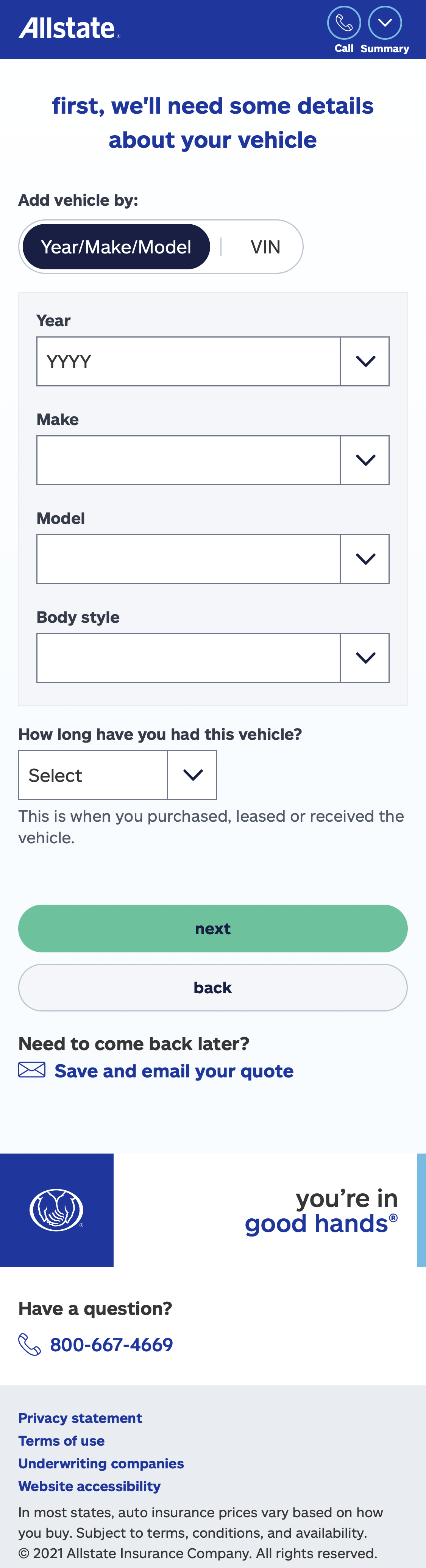 Mobile screenshot of Allstate