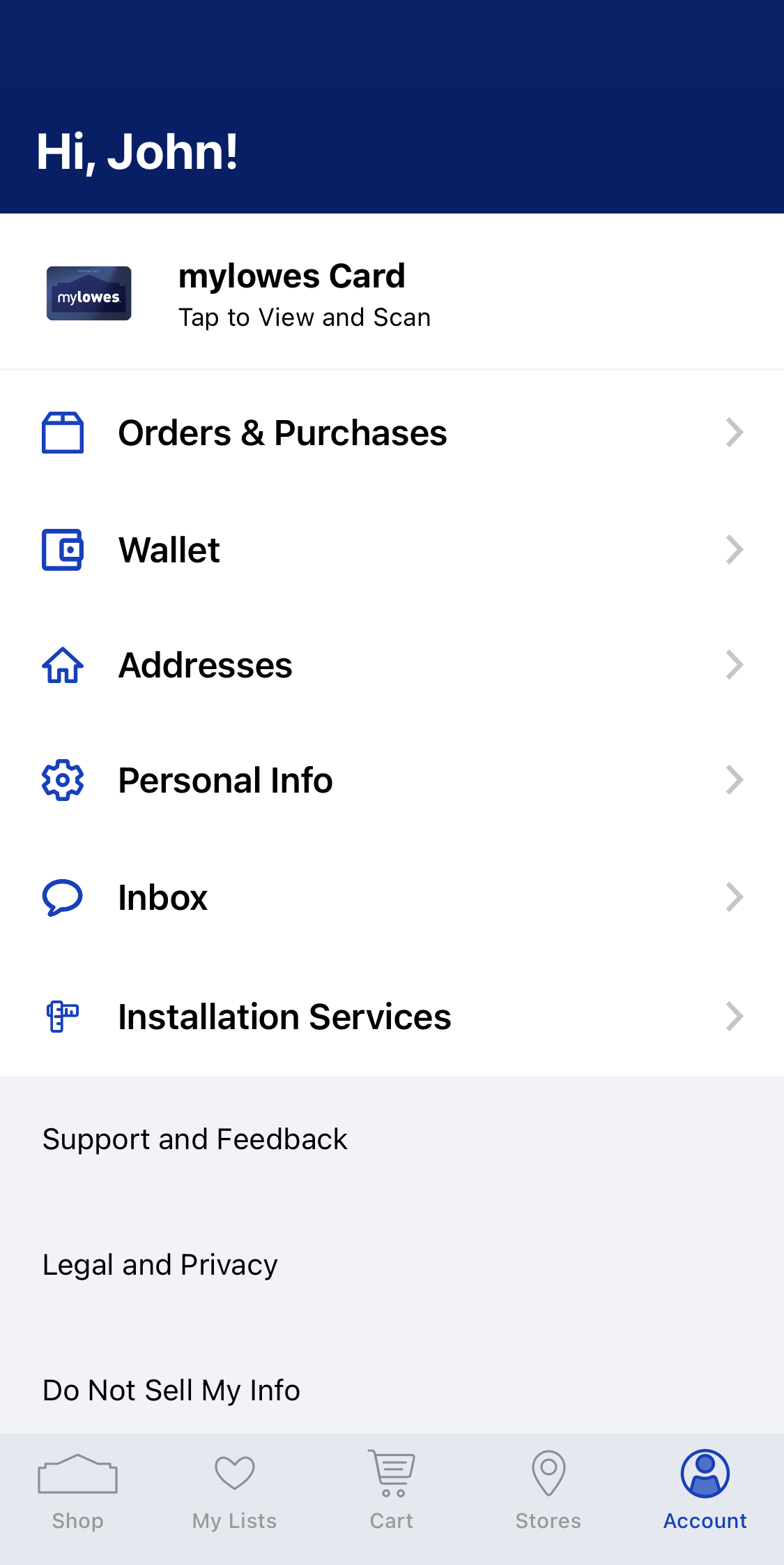 Mobile screenshot of Lowe’s