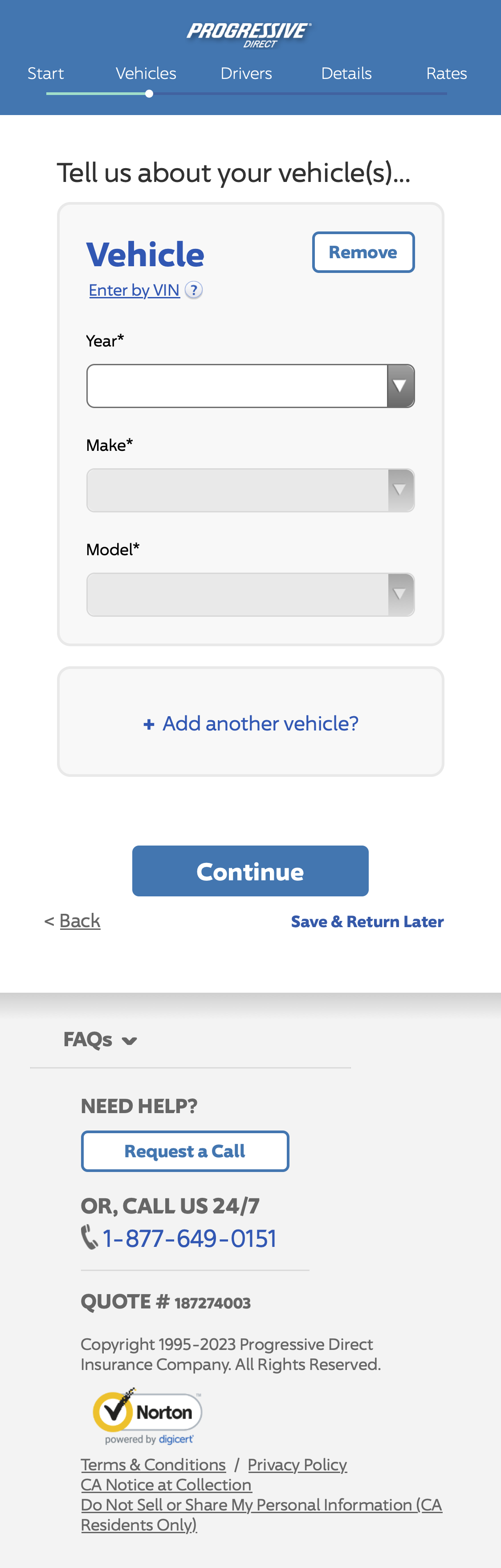 Mobile screenshot of Progressive
