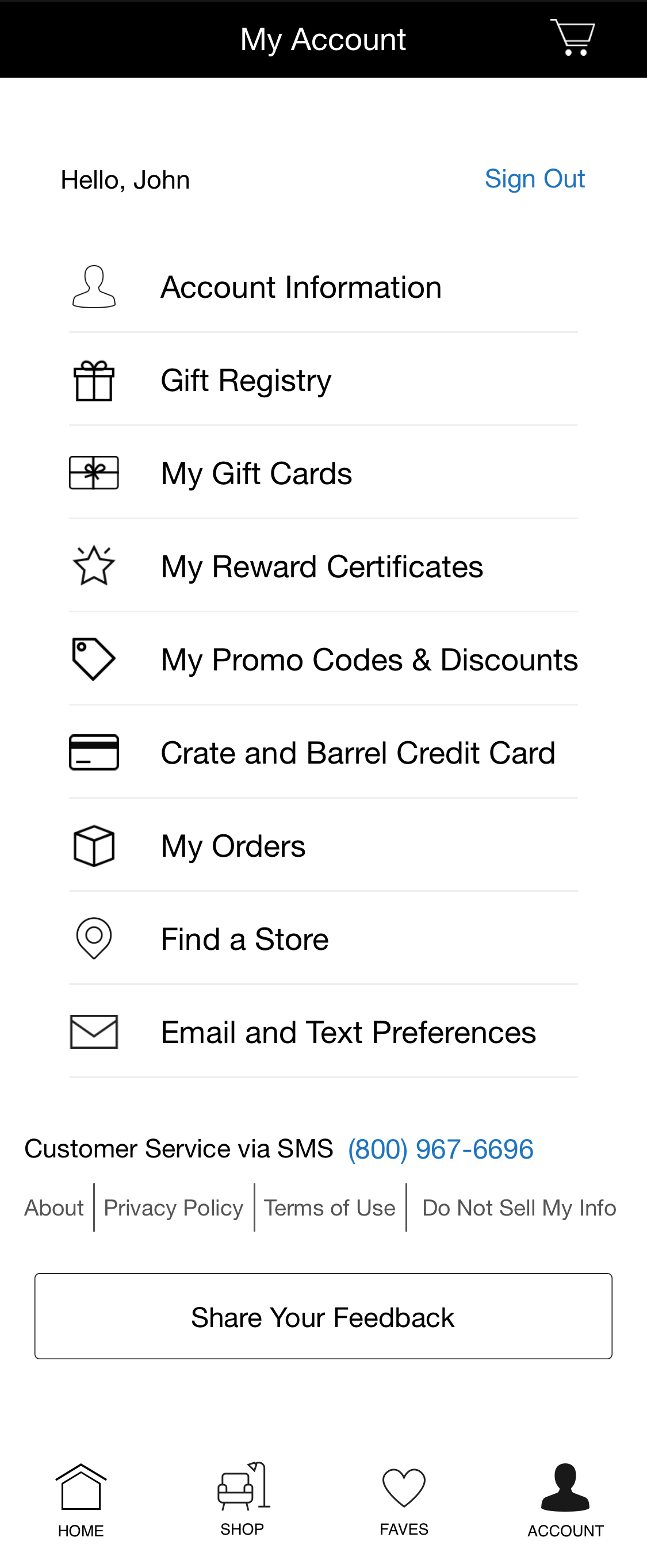 Mobile screenshot of Crate &amp; Barrel